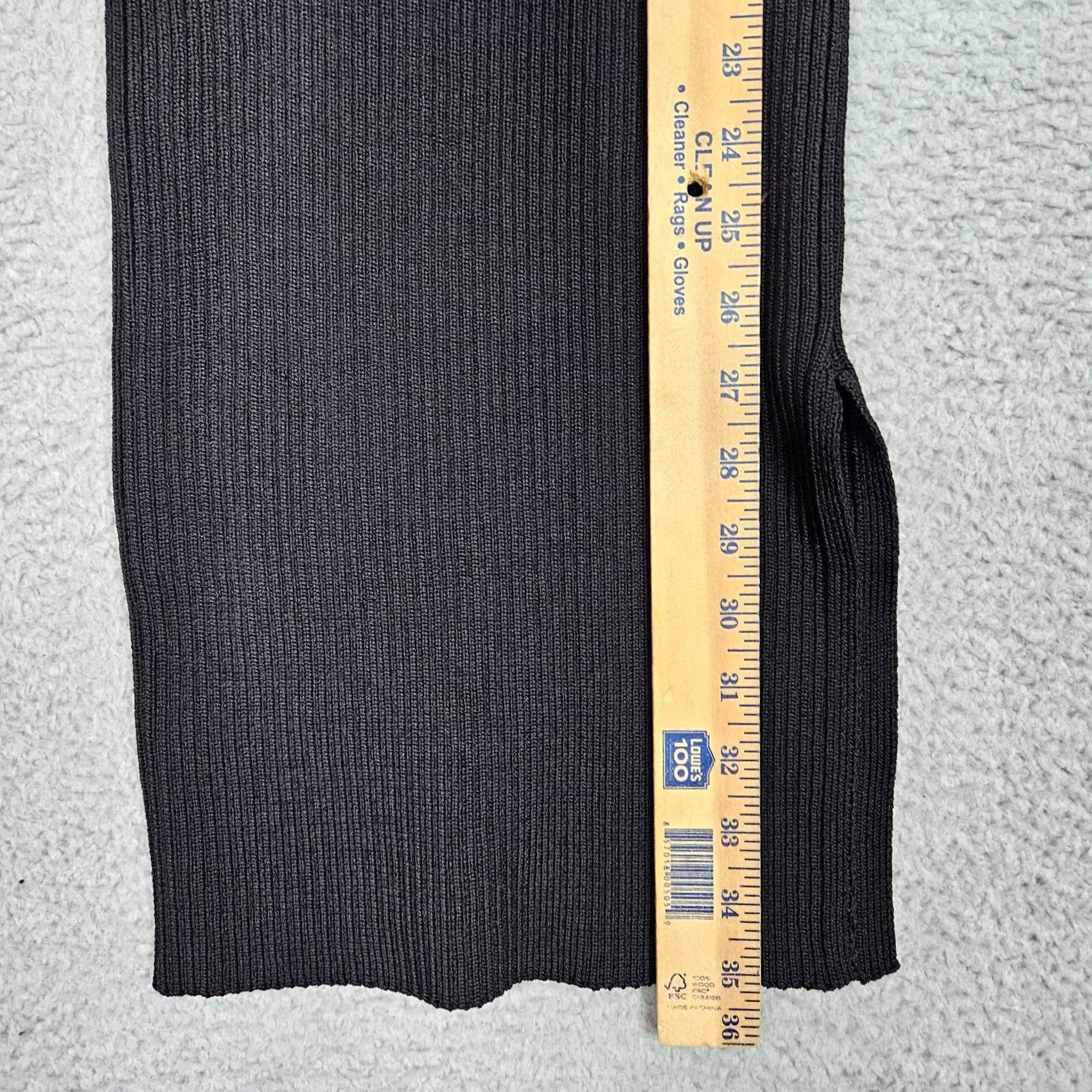 Zara VINTAGE? ZARA The Knitwear Collection Women's Black Ribbed Folding waist Skirt Size S NEW Size 28" / US 6 / IT 42 - 4 Thumbnail