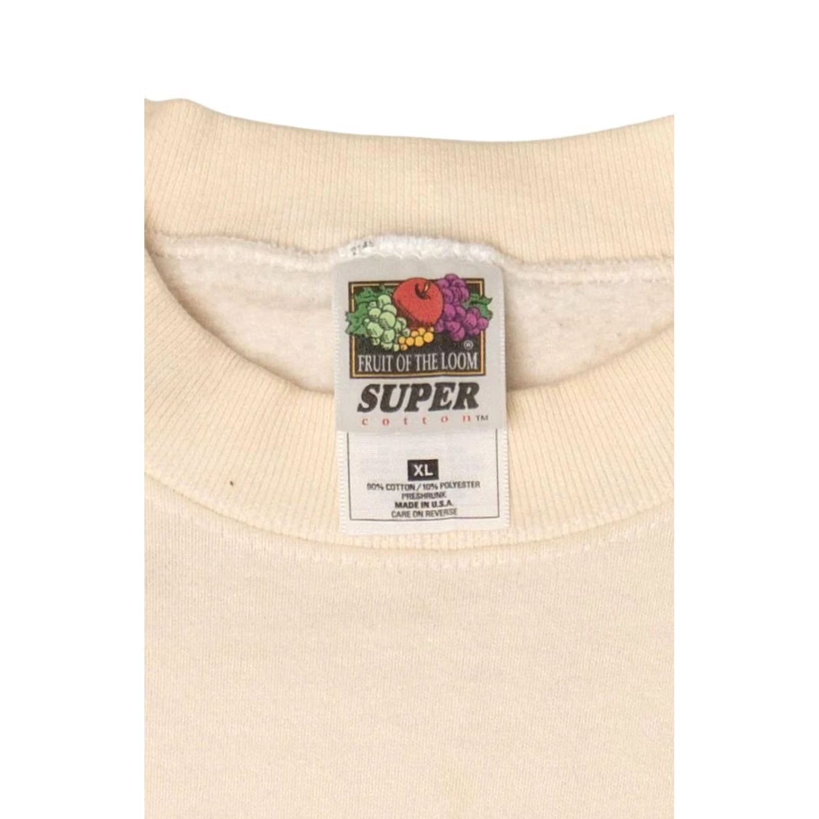 Fruit Of The Loom VINTAGE Hummingbirds And Flowers Sweatshirt Fruit of the Loom X-Large Beige 1990s Long Sleeve Cotton / Polyester Mens Womens Boys Girls Size US XL / EU 56 / 4 - 3 Thumbnail