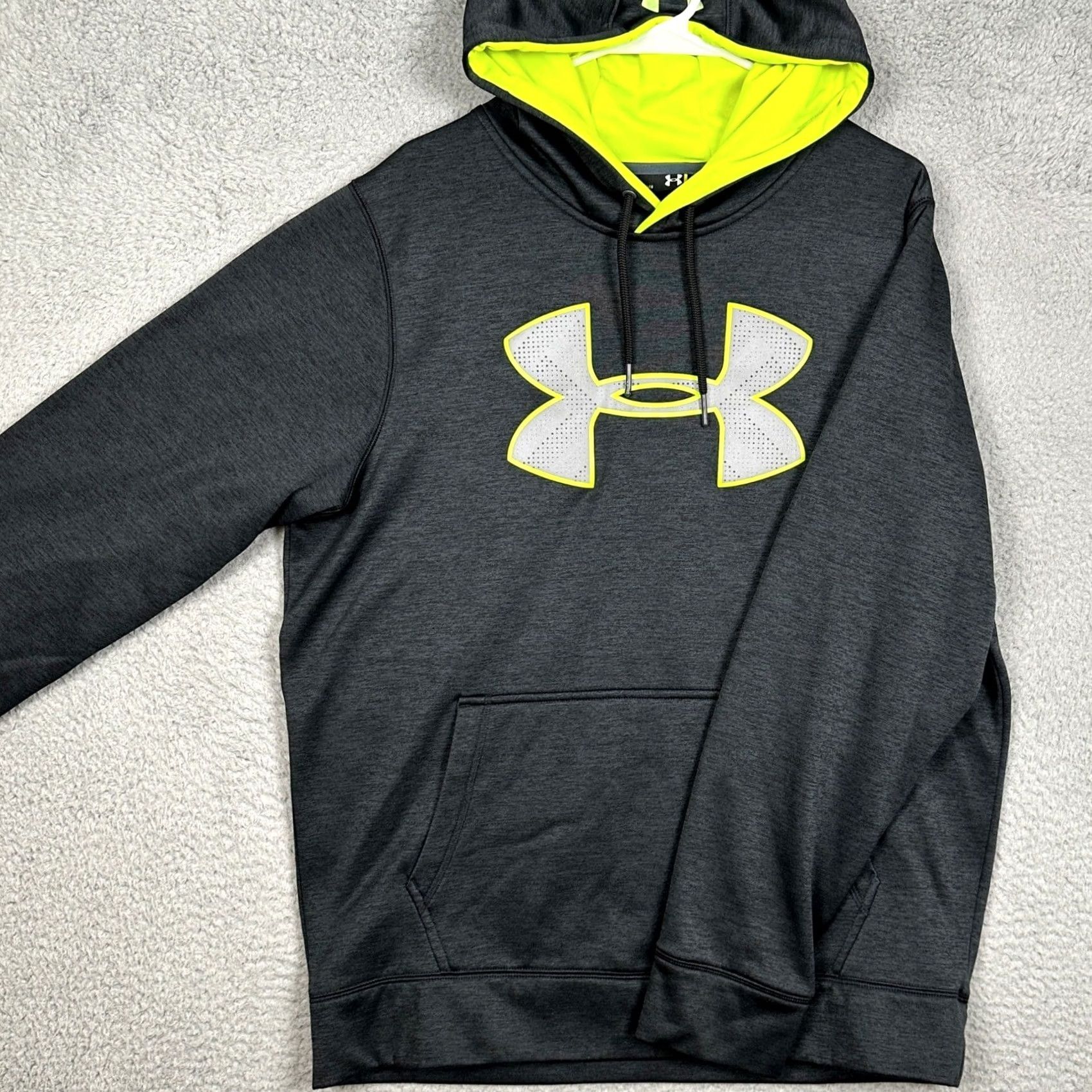 Under Armour Under Armour Hoodie Mens L Black Neon Yellow Hooded Graphic Pullover Sweatshirt Size US L / EU 52-54 / 3 - 2 Thumbnail