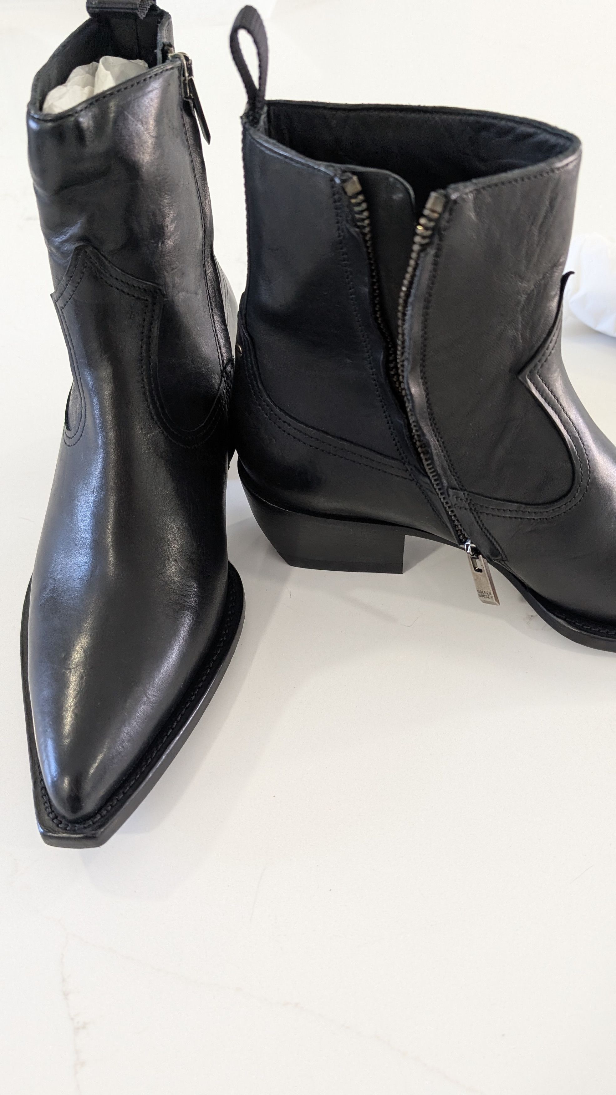 Golden Goose GOLDEN GOOSE Debbie Leather Western Ankle Boots Size 40 Size US 10 / IT 40 - 3 Thumbnail