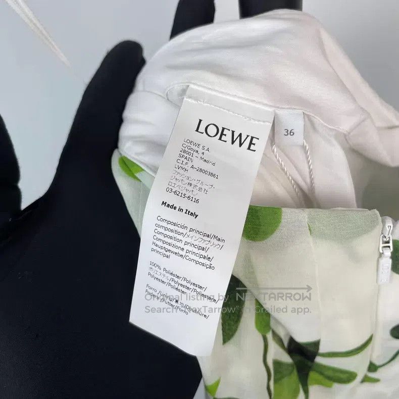 Loewe Loewe Green Chiffon Floral Dress Size 24" / US 00 / IT 34 - 8 Thumbnail
