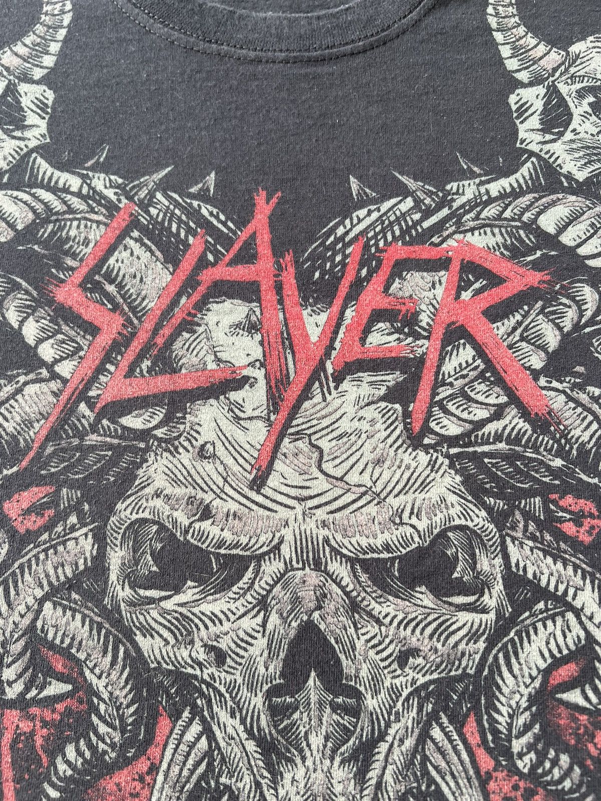 Band Tees Vintage 2009 Slayer Skull Metal Band Y2k Black T-shirt Size US L / EU 52-54 / 3 - 6 Thumbnail