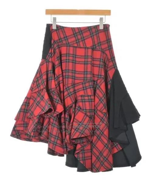 Comme des Garcons Comme des Garcons size M Red vintage tartan pieced skirt Size 23" - 1 Thumbnail