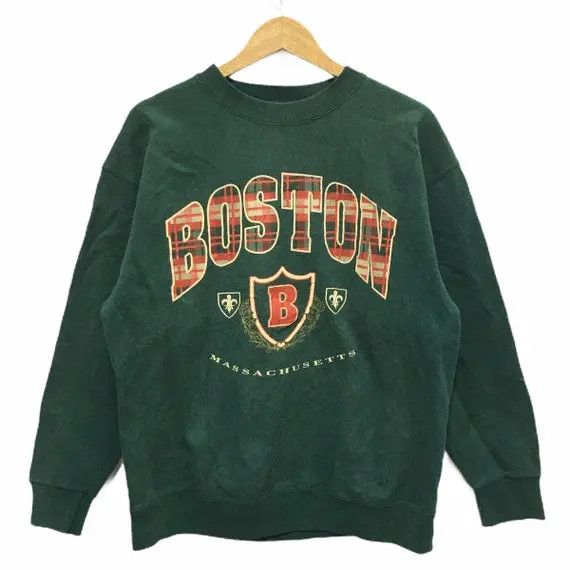 Vintage Vtg 90' Boston Massachusetts University Sweatshirt Ivy Size L / US 10 / IT 46 - 1 Thumbnail