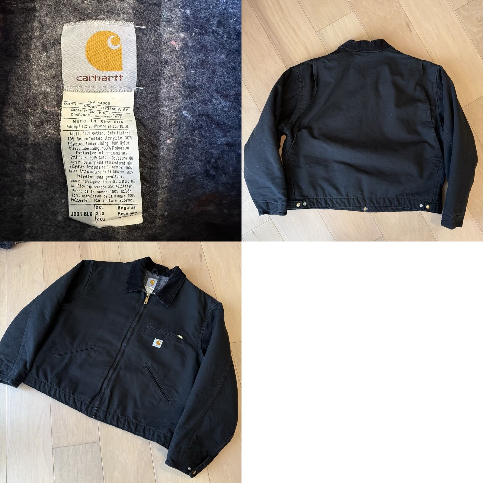 Carhartt Carhartt Detroit Jacket 2XL Black Heavy Workwear Full Zip Bomber J001 Made USA Jacket Mens 2XL Black Workwear 90s USA Carhartt J130 J102 Vintage Size US XXL / EU 58 / 5 - 8 Thumbnail