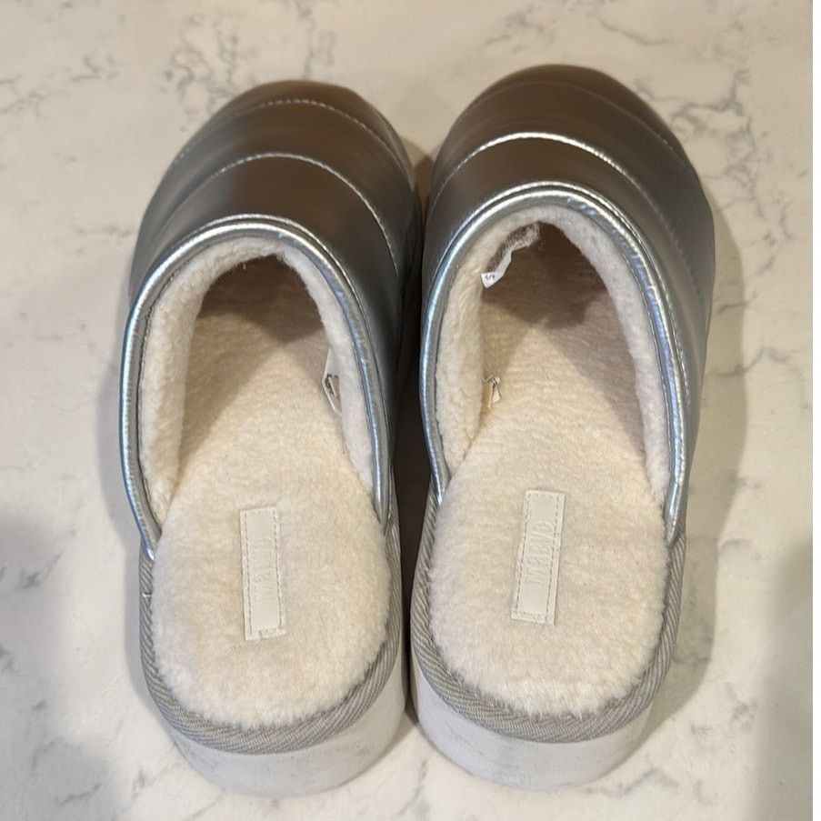 Anthropologie Anthropologie Maeve Puffy Platform Slipper Shoes Silver Size US 10 / IT 40 - 3 Thumbnail