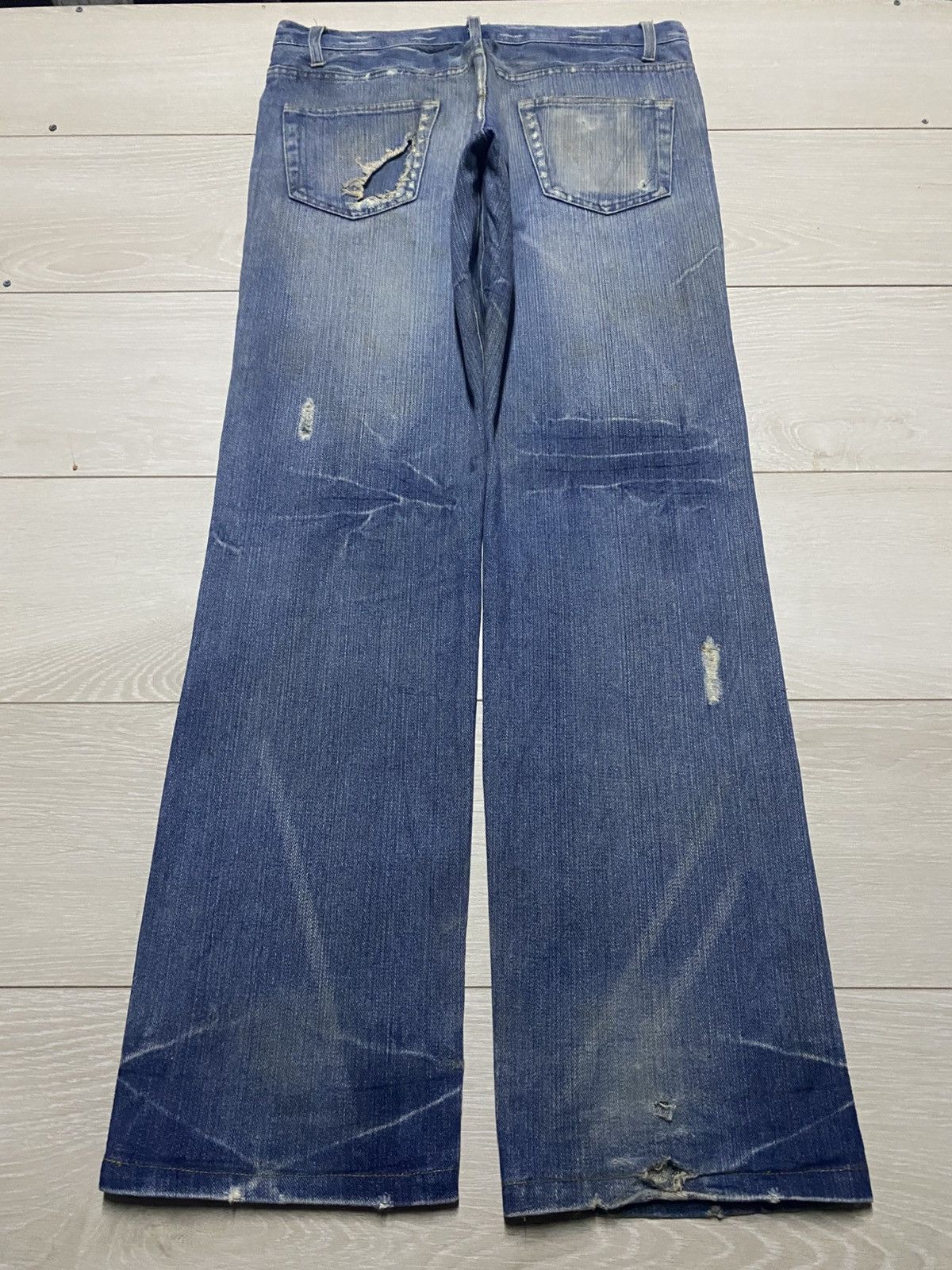 Vintage Vintage Japanese Brand Mud Wash Distressed Loose Jeans Size US 33 - 2 Thumbnail