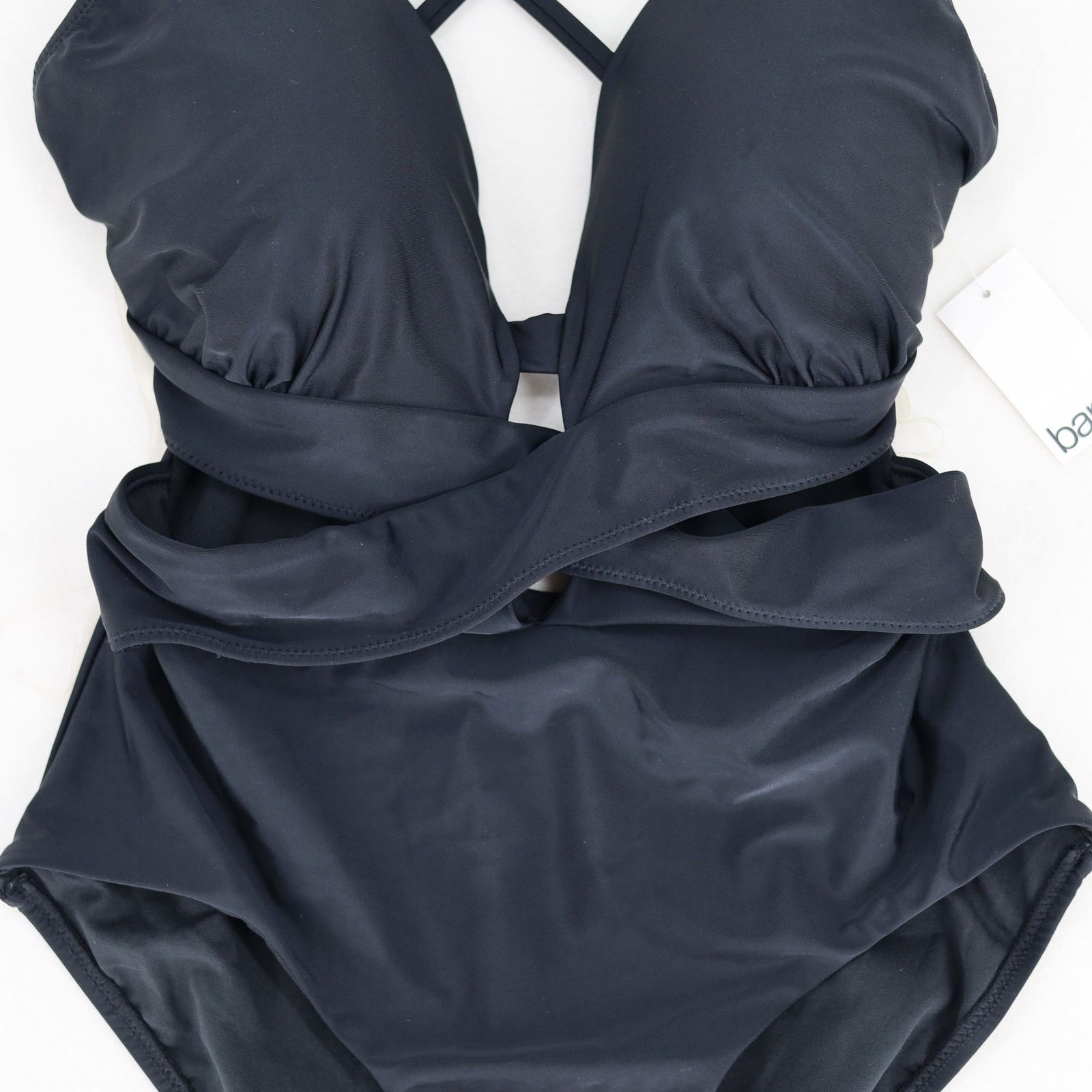 Bar III Bar III Women Solid Black Cut-Out One-Piece Swimsuit Size XL Size ONE SIZE - 4 Thumbnail