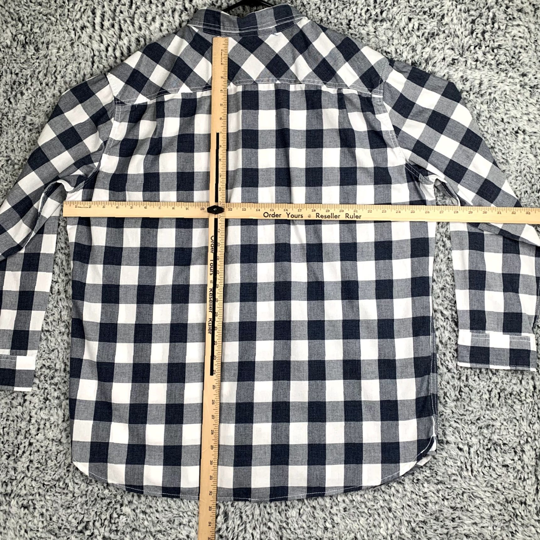 Lee Lee Shirt Mens 2XL Navy Blue White Buffalo Check Button-Up Collared Size US XXL / EU 58 / 5 - 5 Thumbnail