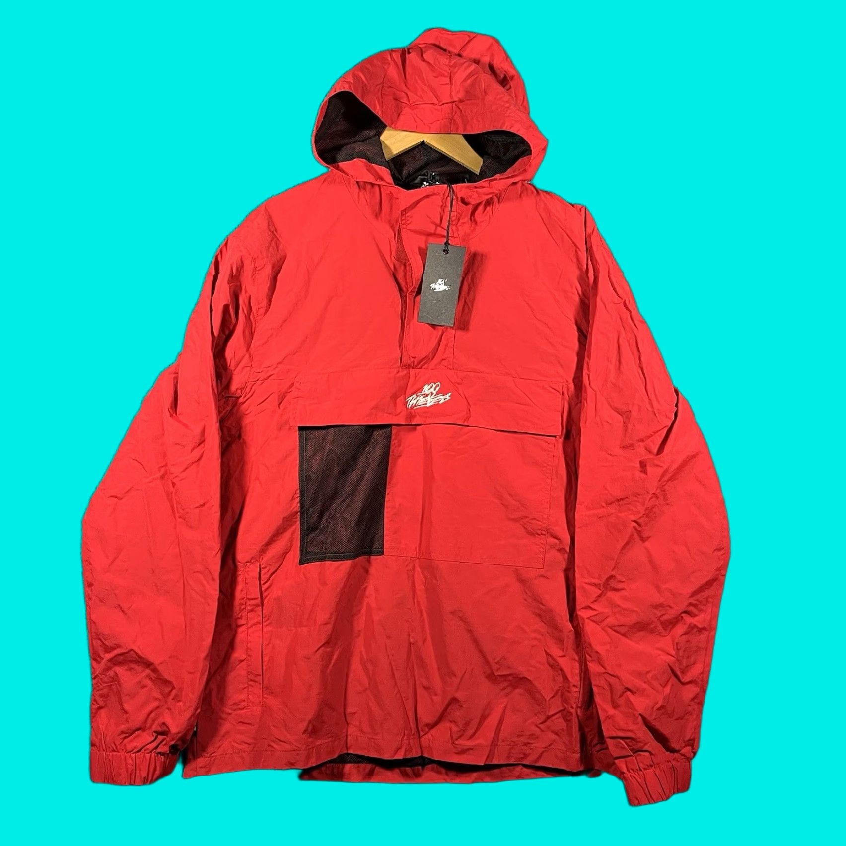 100 Thieves 100 THIEVES Red Windbreaker Jacket 1/4 Zip Pullover Mens L NWT Hoodie Size US L / EU 52-54 / 3 - 1 Thumbnail