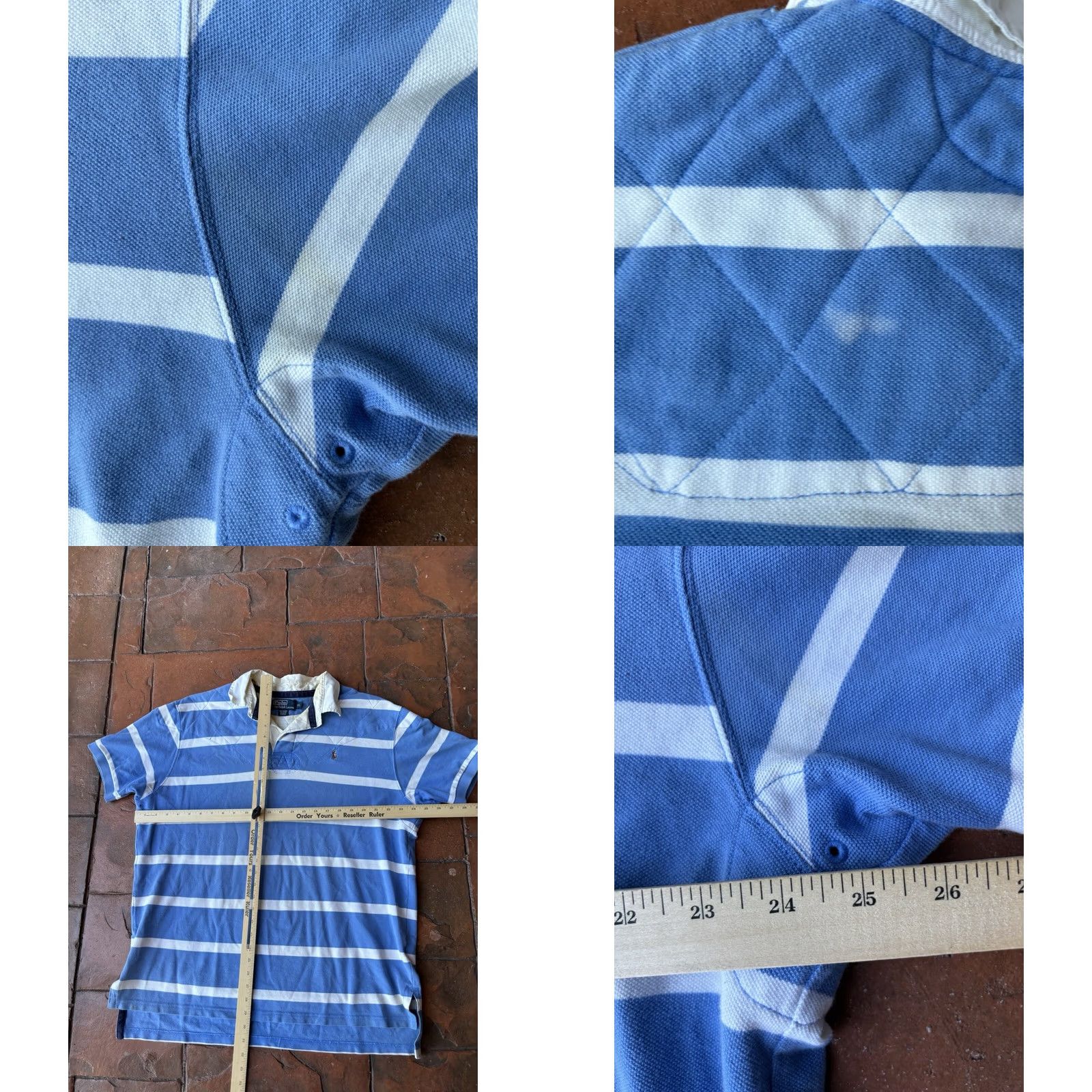 Ralph Lauren VINTAGE Polo Ralph Lauren Striped Rugby Polo Shirt XL Mens Large Big Pony 90s 100% Cotton Button Size US XL / EU 56 / 4 - 8 Thumbnail