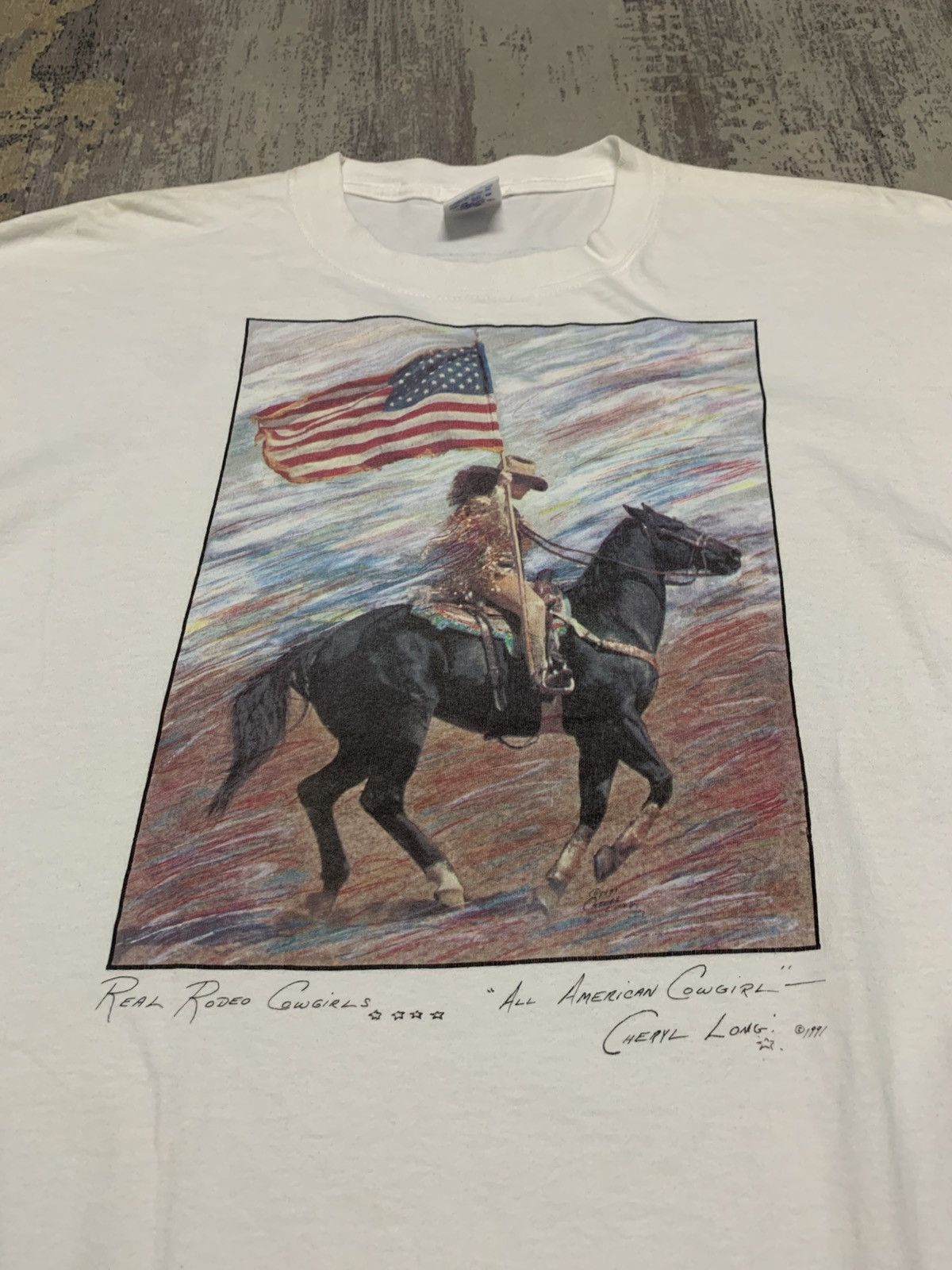 Vintage Vtg Cowgirl Western Graphic Tee Americana Rodeo Cheryl Long Size US L / EU 52-54 / 3 - 2 Thumbnail