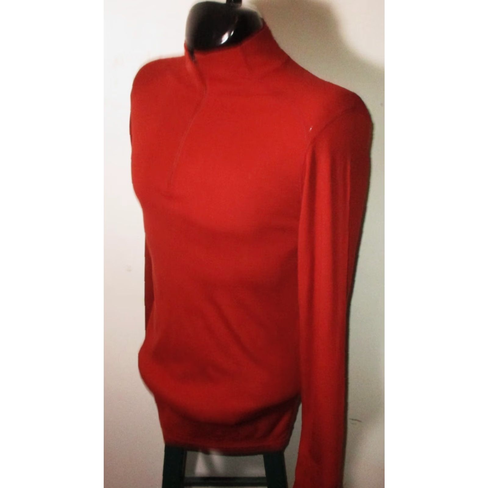 Layer 8 WOOLIES 150 Jersey 1/2 Zip Under Layer Mens XL Rust 100% Merino Wool Knit Jersey Pullover 1/2 Zip Thermal Regular Spring Fall Winter Size US XL / EU 56 / 4 - 4 Thumbnail