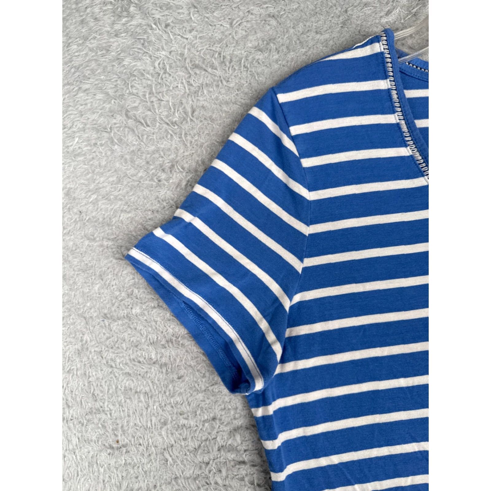 Tommy Hilfiger Tommy Hilfiger Shirt Women Adult XL Blue Striped Scoop Neck Short Sleeve Logo T-Shirt Casual Womens Size XL / US 12-14 / IT 48-50 - 3 Thumbnail
