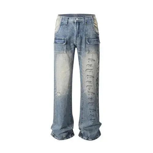 Jean EYES Print Graphic Flare Denim Jeans Size US 30 / EU 46 - 4 Thumbnail