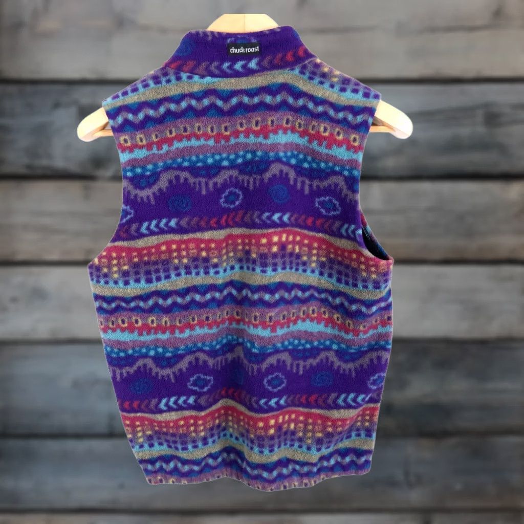 Vintage VINTAGE Chuck Roast Vest Women's 14 / Medium Purple Aztec Polartec VTG Geometric Zip Fleece Vest Women Size M / US 6-8 / IT 42-44 - 1 Thumbnail