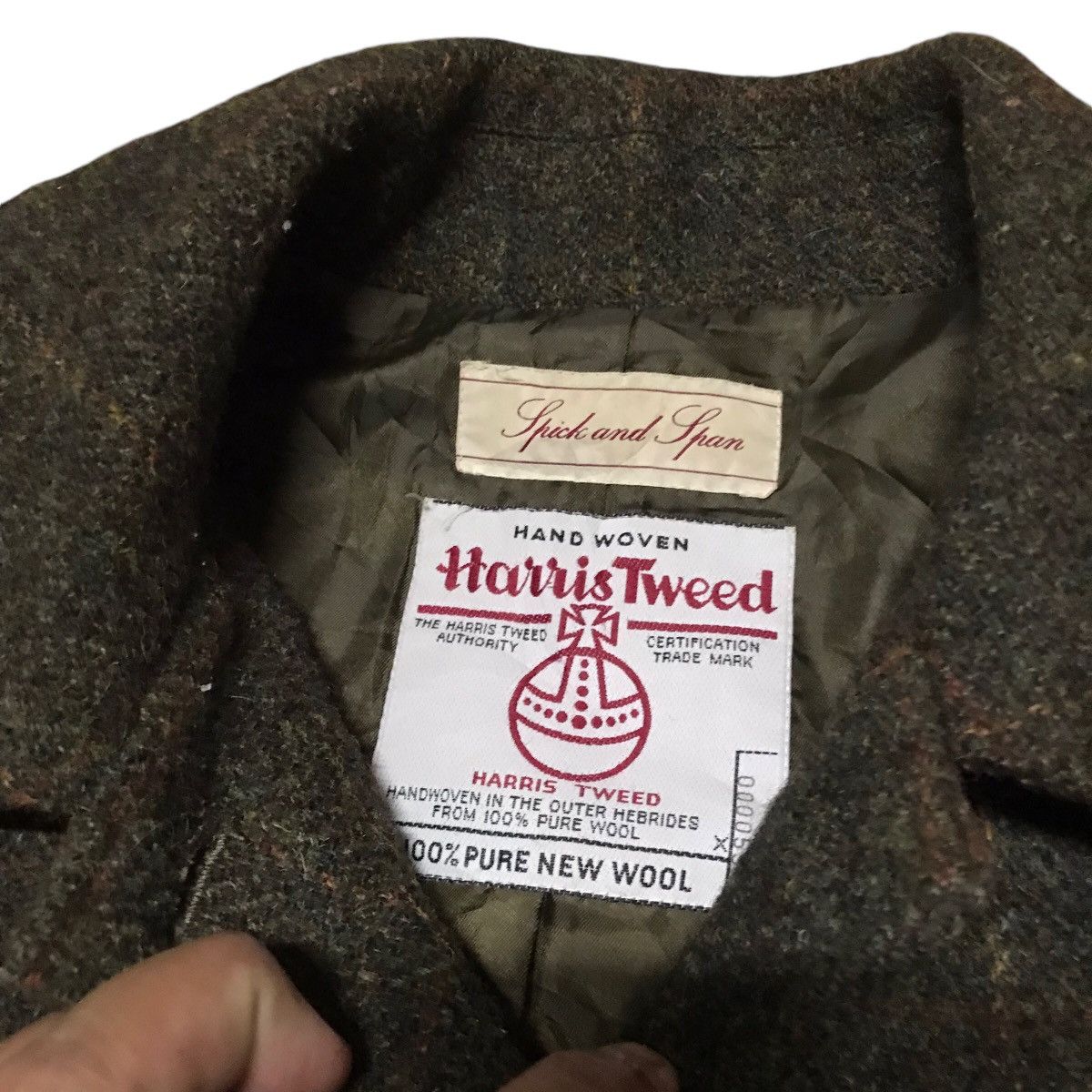 Harris Tweed × Japanese Brand VINTAGE HARRIS TWEED SPICK AND SPAN WOOL LONG JACKET Size S / US 4 / IT 40 - 7 Thumbnail