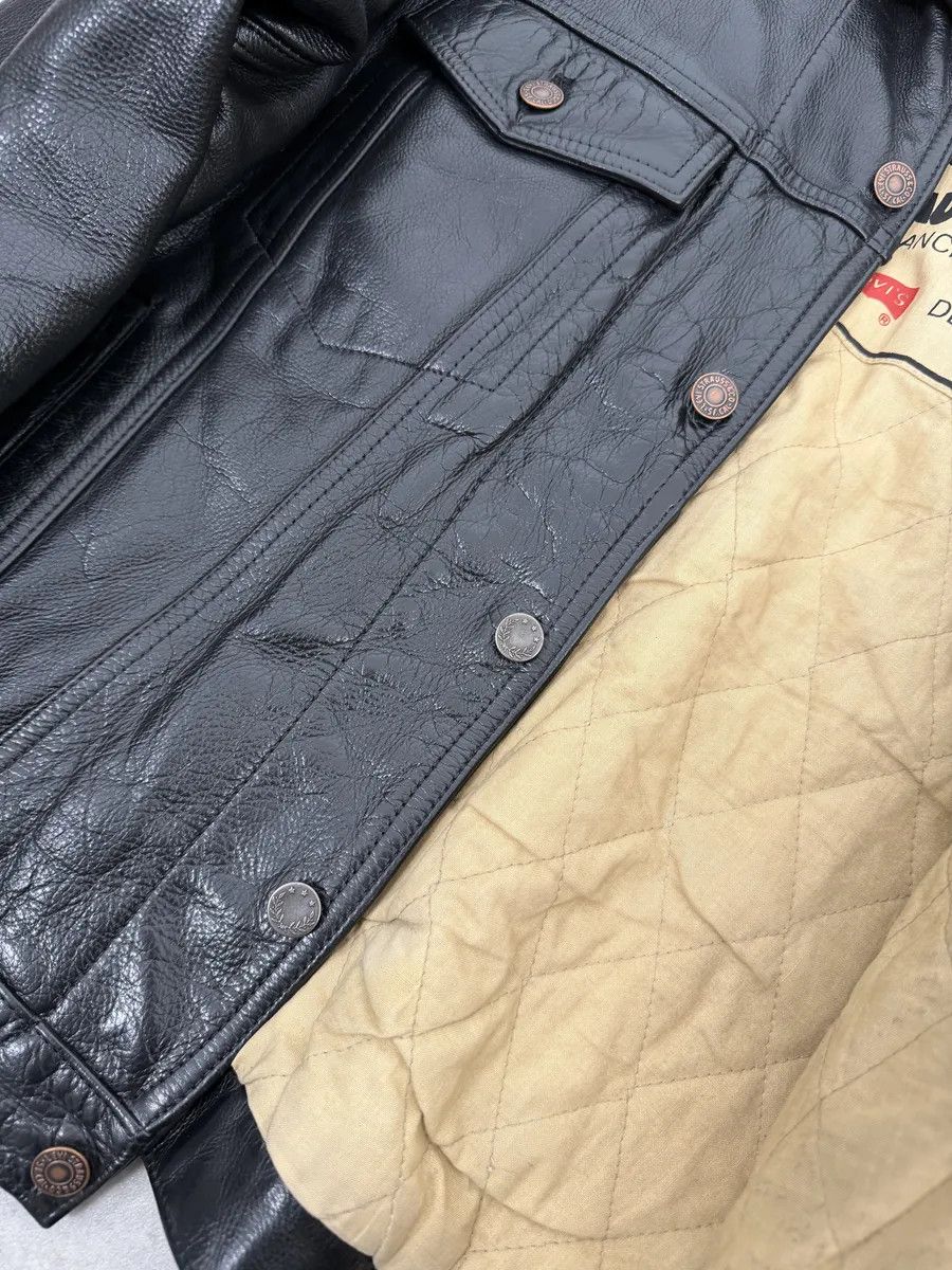 Levi's Levis Black Leather Bomber Trucker Jacket Size US M / EU 48-50 / 2 - 13 Thumbnail