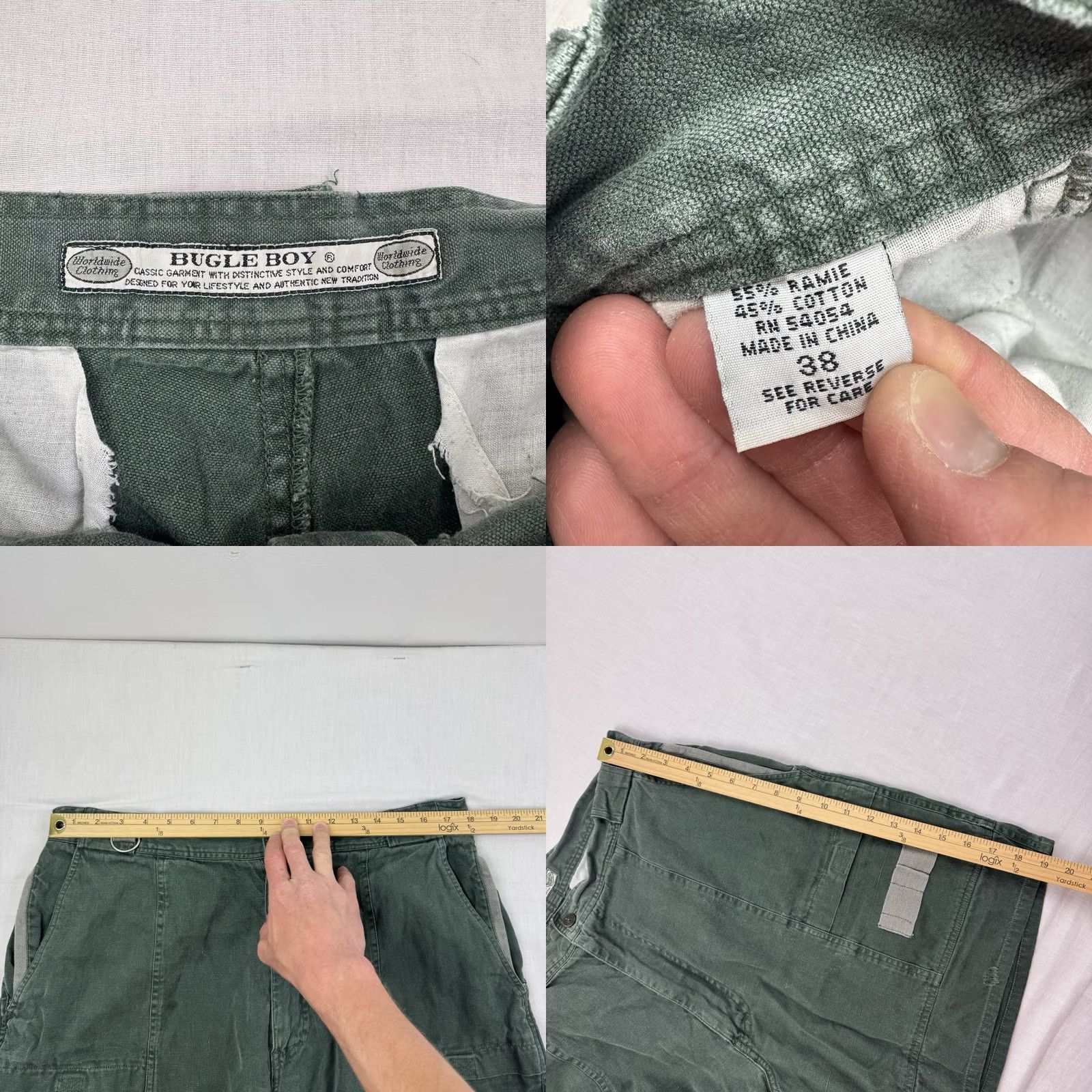 Bugle Boy VINTAGE Bugle Boy Safari Shorts Adult 38 Travel Hipster Pockets Y2K 90s Outdoor Cargo Green Ramie Cotton Mens 38 7in Inseam Size US 38 / EU 54 - 8 Thumbnail