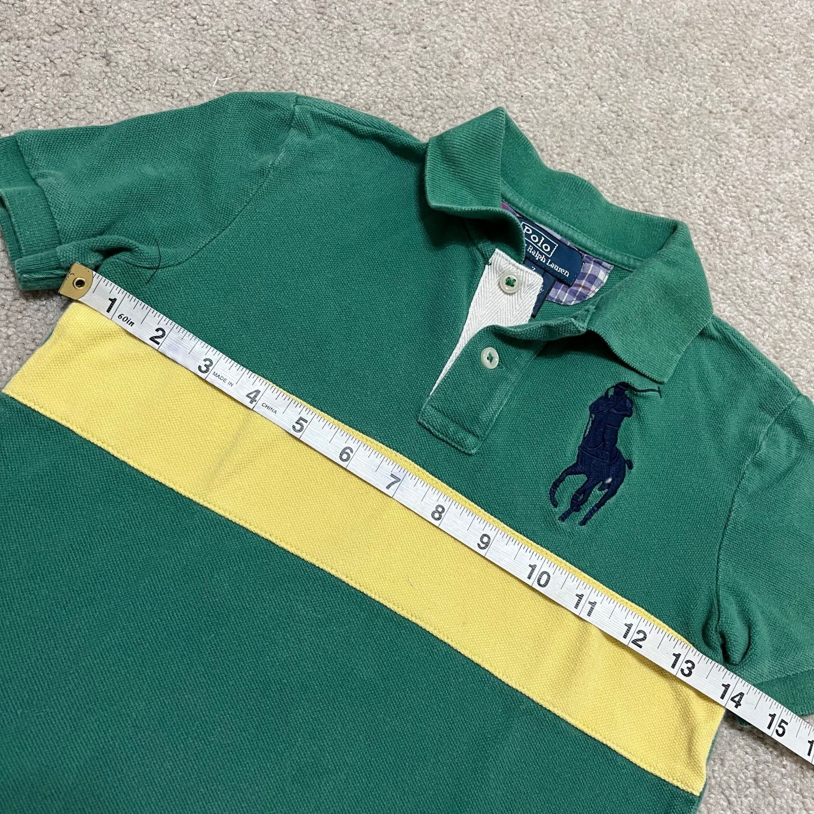 Polo Ralph Lauren Polo Ralph Lauren Yellow Striped Navy Big Poky Green Polo 7 Size US L / EU 52-54 / 3 - 5 Thumbnail