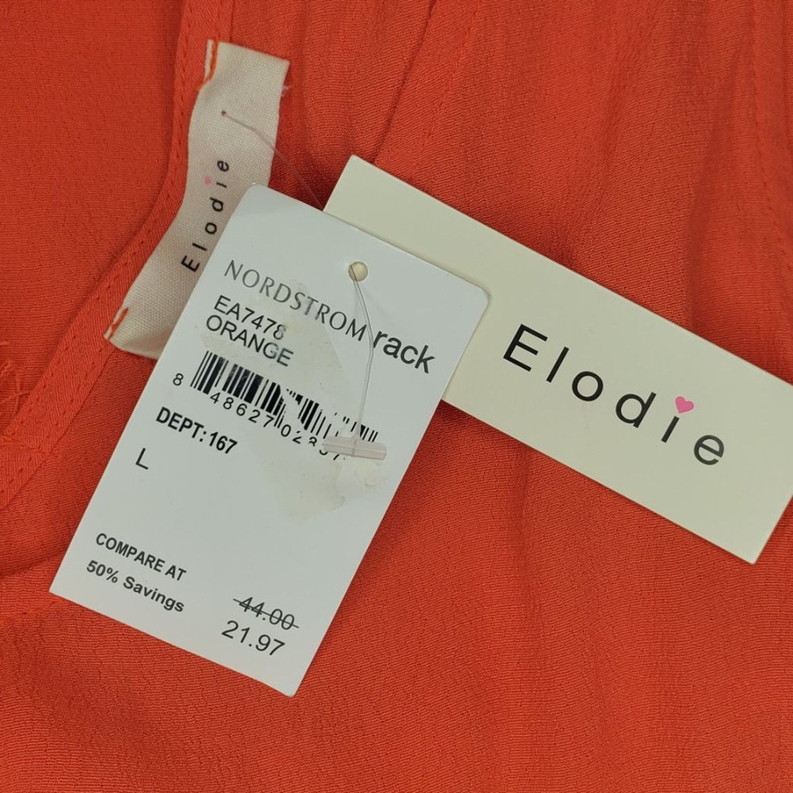Nordstrom Elodie Orange Tank Top Large Size L / US 10 / IT 46 - 6 Thumbnail