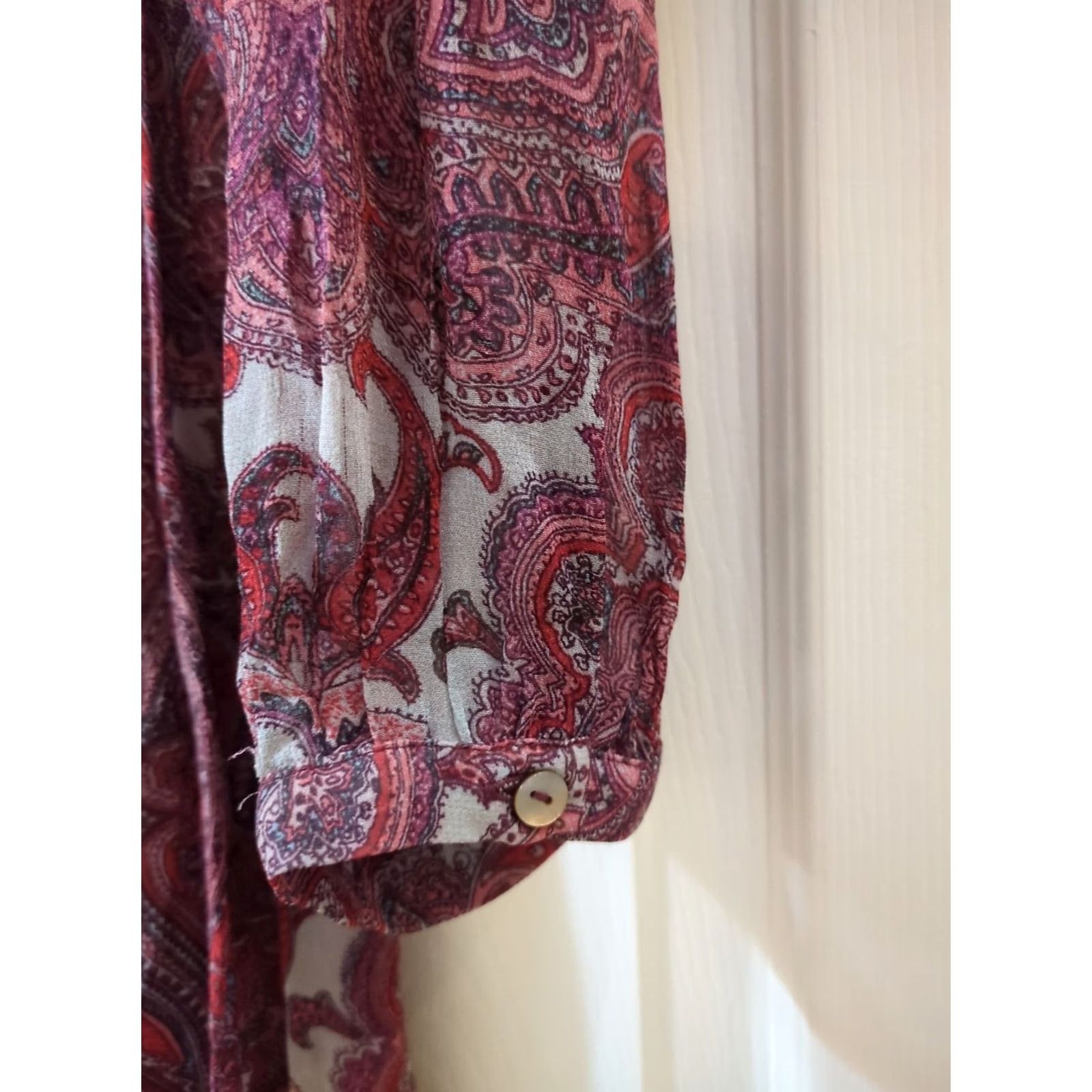 Lucky Brand Lucky Brand Women's Sheer Purple Paisley Tunic Mini Dress Size S Size S / US 4 / IT 40 - 4 Thumbnail
