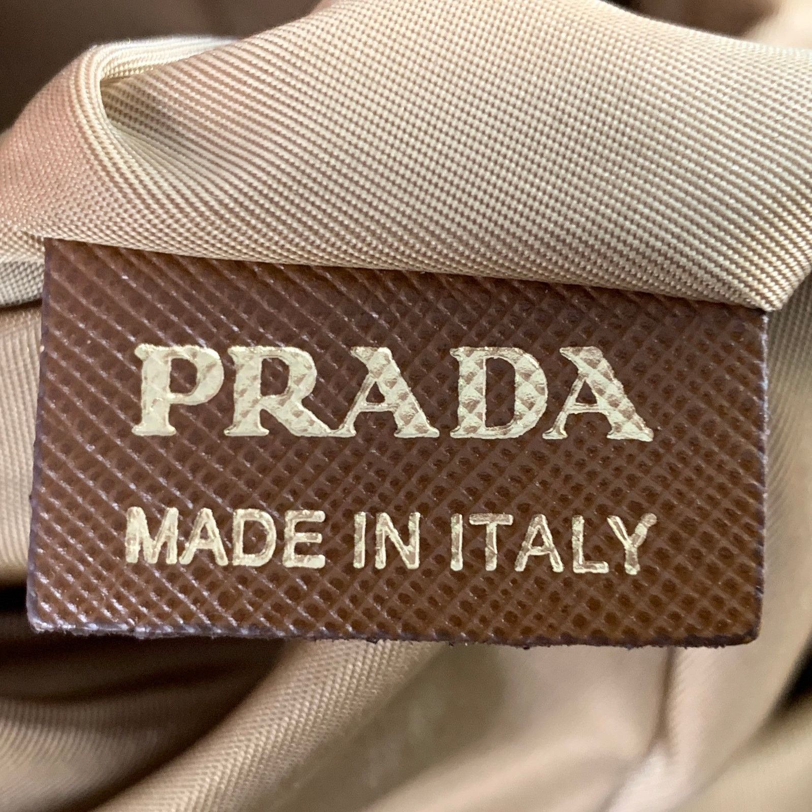 Prada PRADA Orange Gold Saffiano Nylon Leather Trim Tote Handbag Size ONE SIZE - 7 Thumbnail