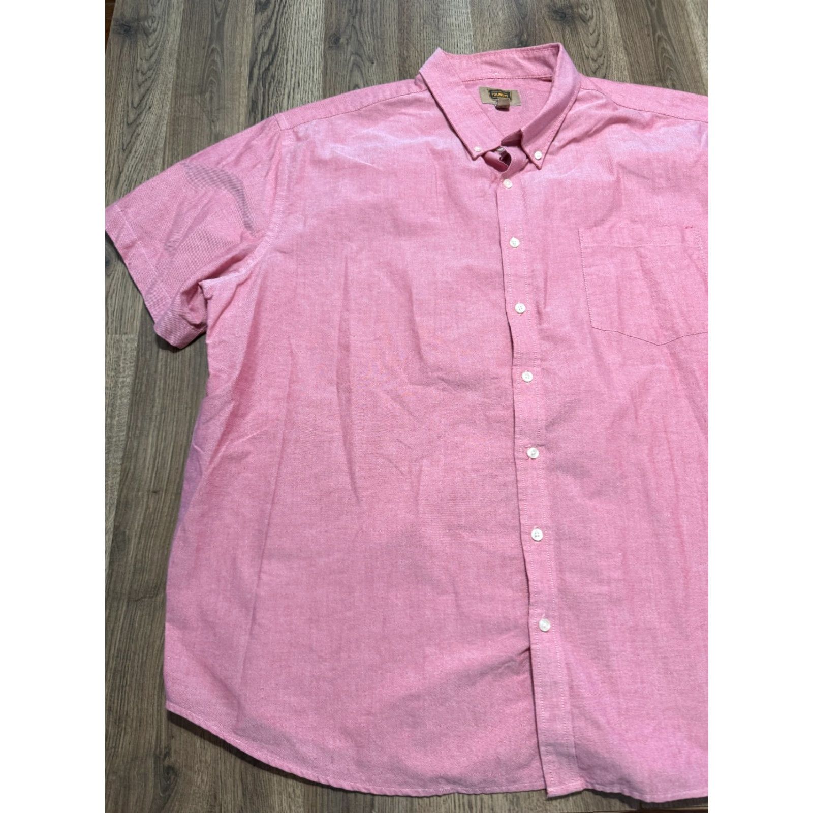 Vintage Foundry Shirt Mens 3XL Red Short Sleeve Button-Down Pocket Style, Button Up Casual Cotton Shirt Size US XXL / EU 58 / 5 - 4 Thumbnail