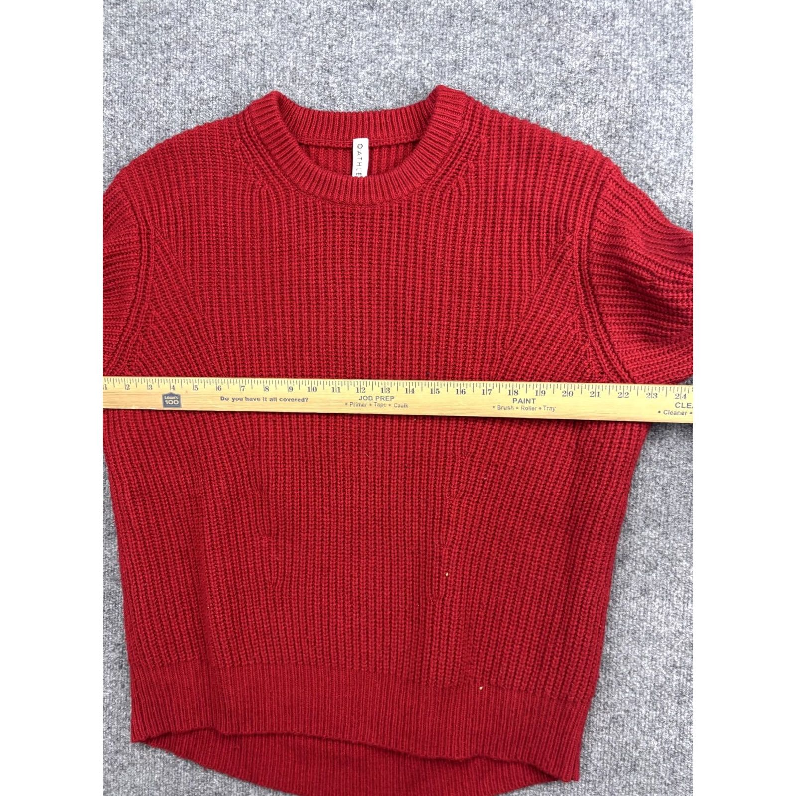 Athleta Athleta Sweater Womens Medium Red Chunky Knit Wool Blend Crew Neck Pullover Size M / US 6-8 / IT 42-44 - 5 Thumbnail