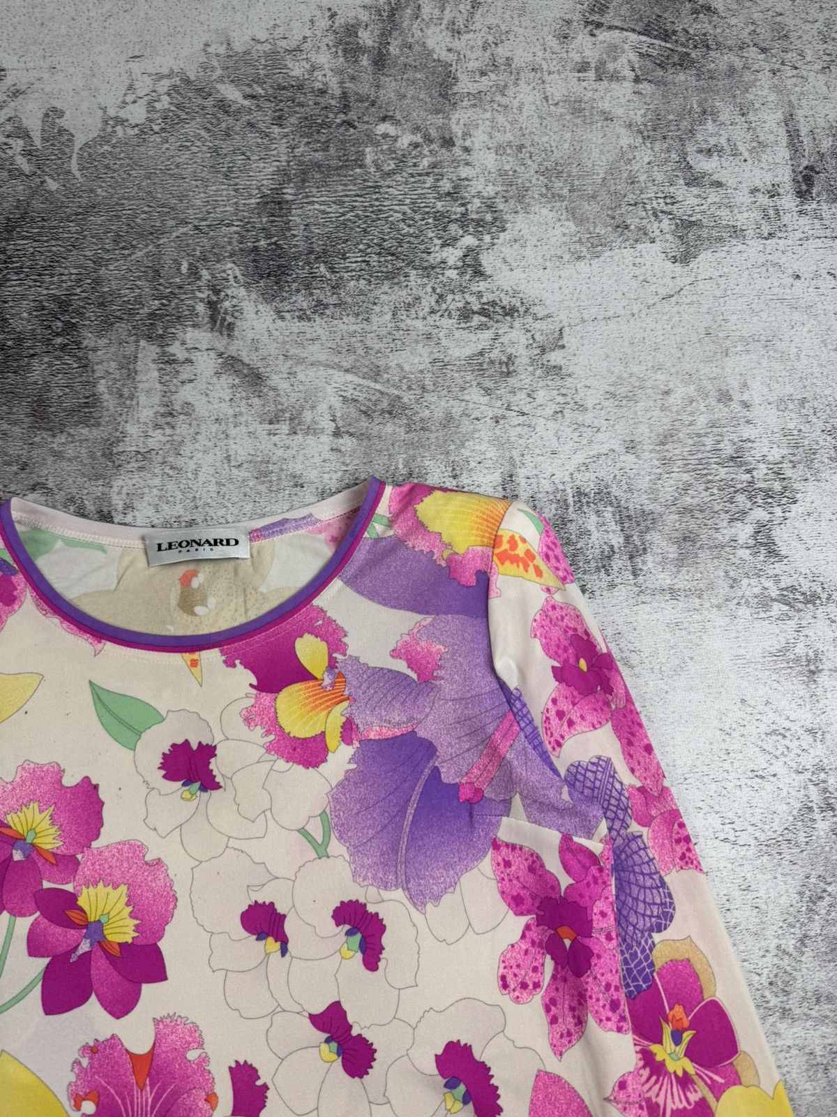 Leonard Paris × Vintage RARE Leonard Paris Floral Silk 40 Designer Tunic Dress Luxury Shirt Blouse Top Size M / US 6-8 / IT 42-44 - 13 Thumbnail