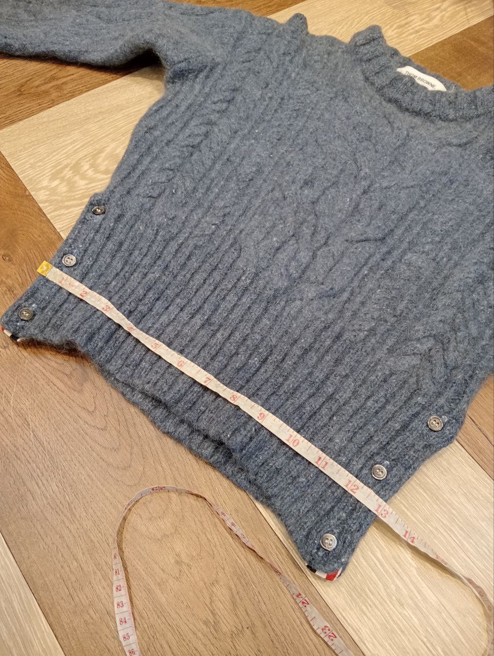 Thom Browne THOM BROWNE CABLE-KNIT BLEND WOOL MOHAIR SWEATER Size S / US 4 / IT 40 - 15 Thumbnail