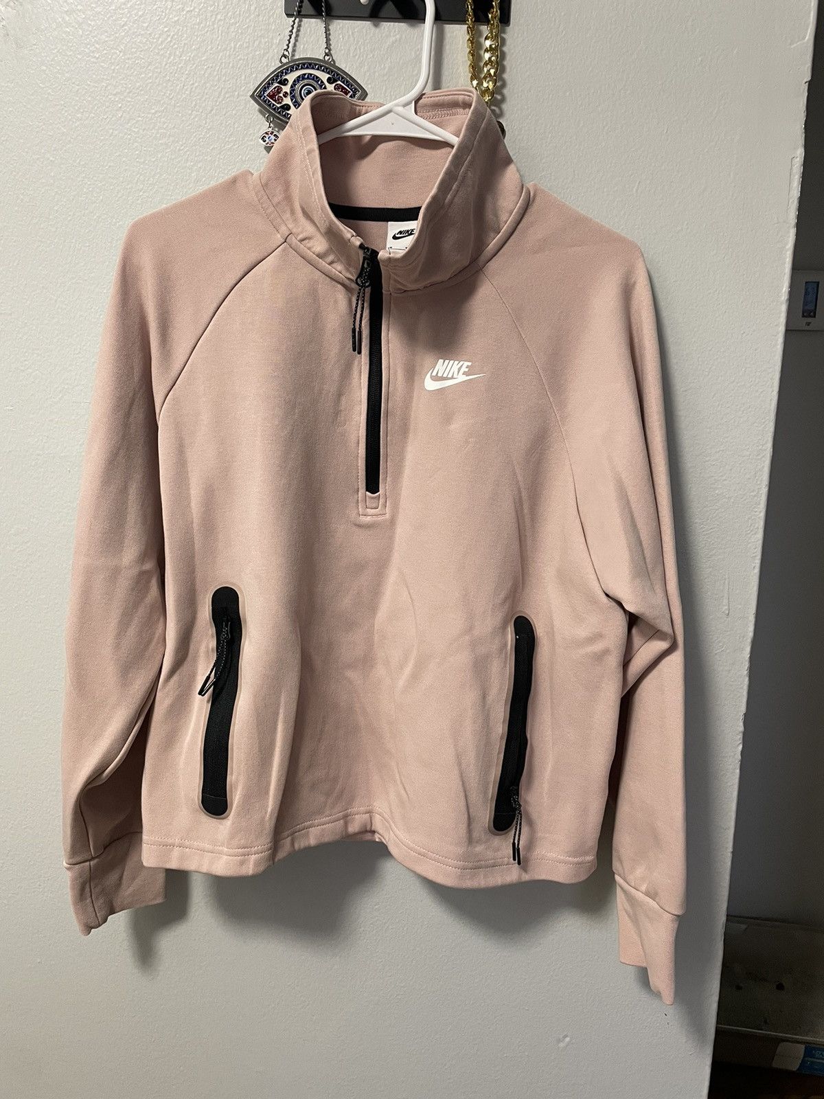 womens pink nike tech tracksuit