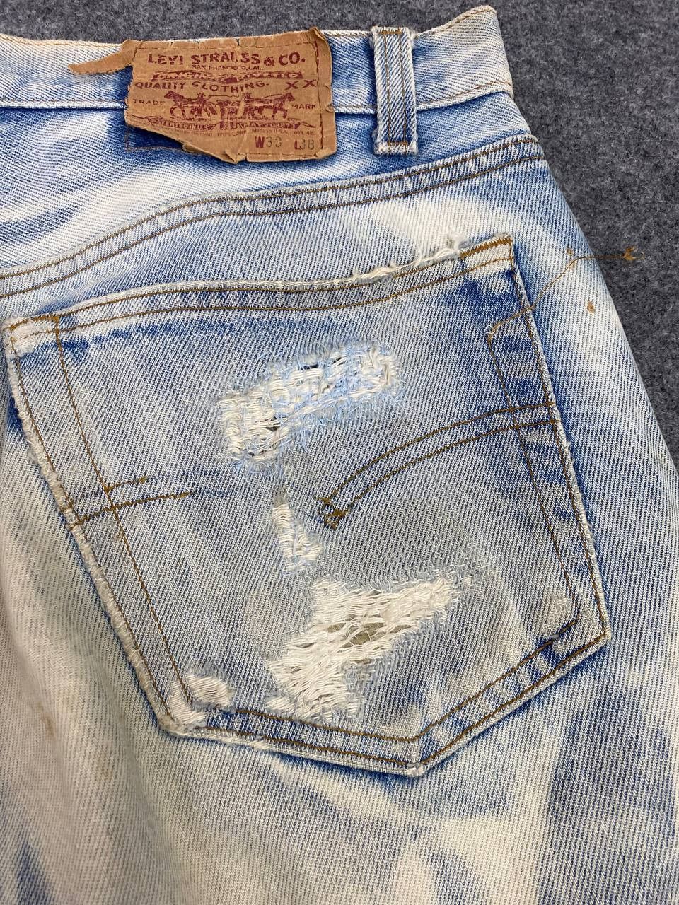 Levi's vintage levis 501 acid wash distressed denim nice design Size US 34 / EU 50 - 5 Thumbnail