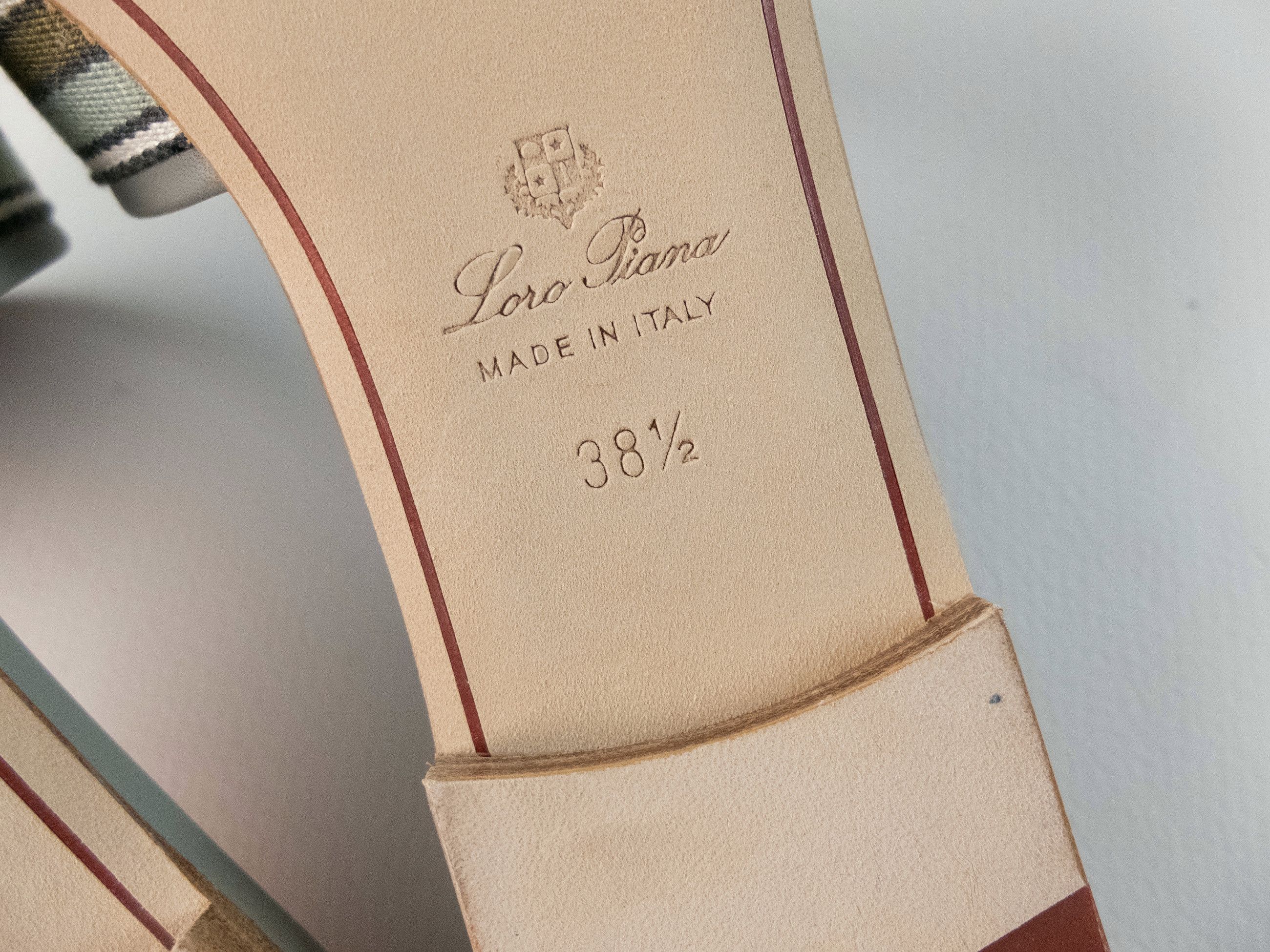 Loro Piana LORO PIANA Suitcase Stripes green slide sandals 8.5 38.5 Size US 8.5 / IT 38.5 - 10 Thumbnail