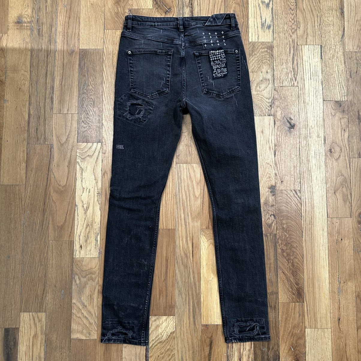 Ksubi Ksubi Knee Patched Faded Black Denim Jeans Size 32 Size US 32 / EU 48 - 2 Thumbnail