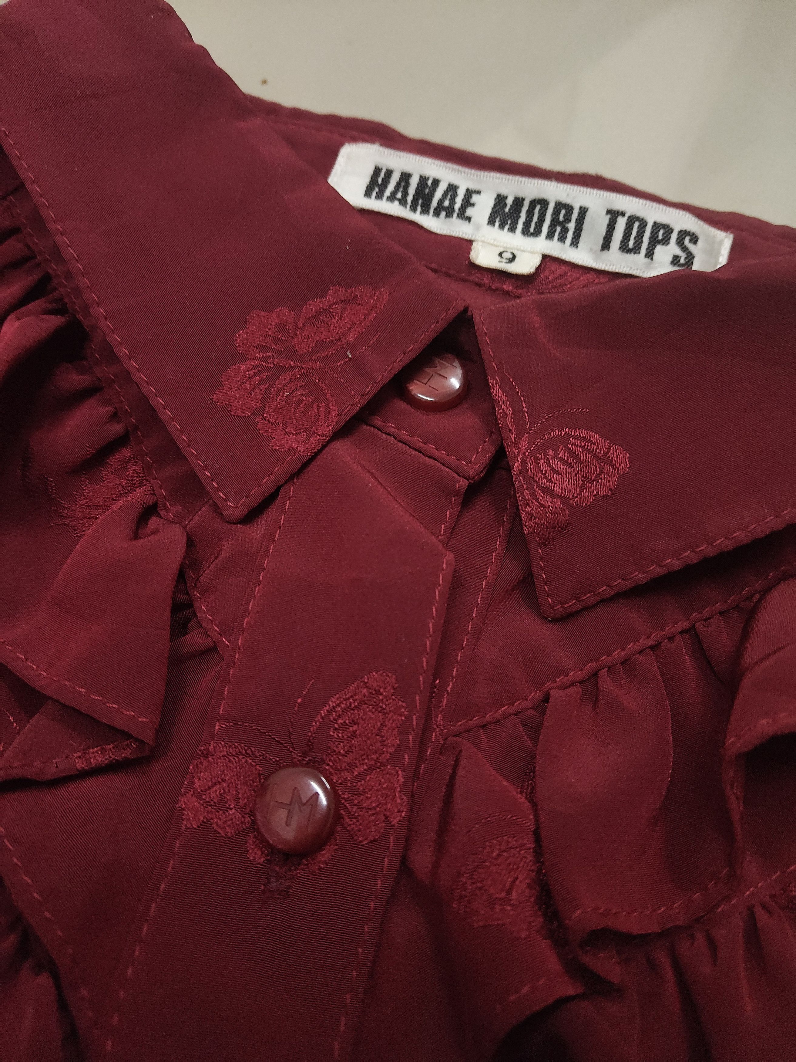 Hanae Mori Vintage Hanae Mori Butterfly ruffle tops Size M / US 6-8 / IT 42-44 - 5 Thumbnail