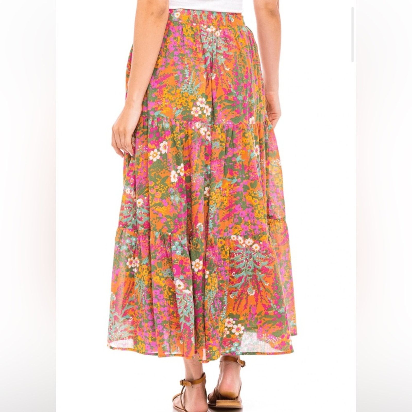 Banjanan Banjanan Patience Maxi Skirt Side Zipper Floral Print Sz M Size 28" / US 6 / IT 42 - 2 Thumbnail