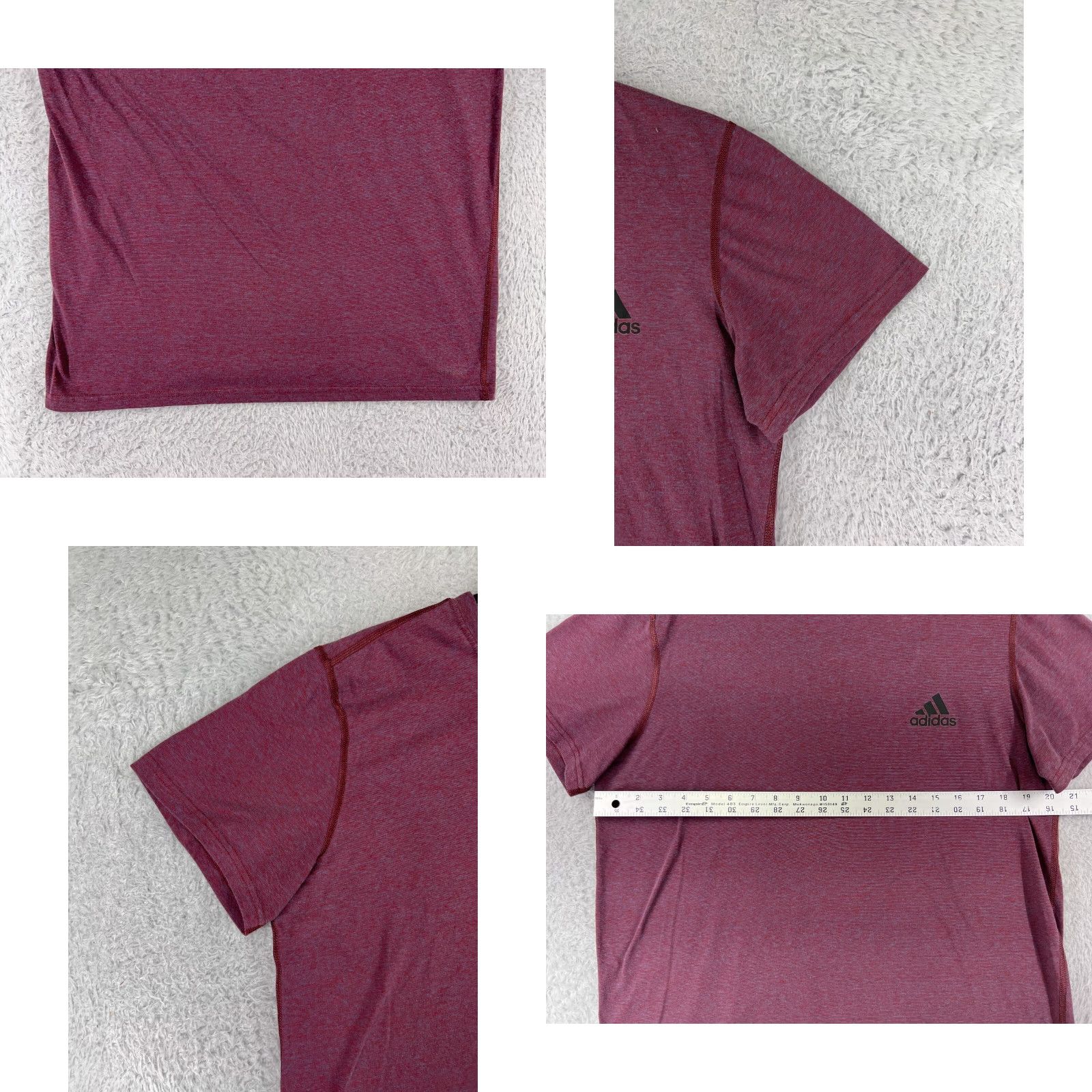 Adidas Adidas Shirt Mens Large Red Heath Short Sleeve Crew Neck Polyester Logo T-Shirt Sports Size US L / EU 52-54 / 3 - 8 Thumbnail