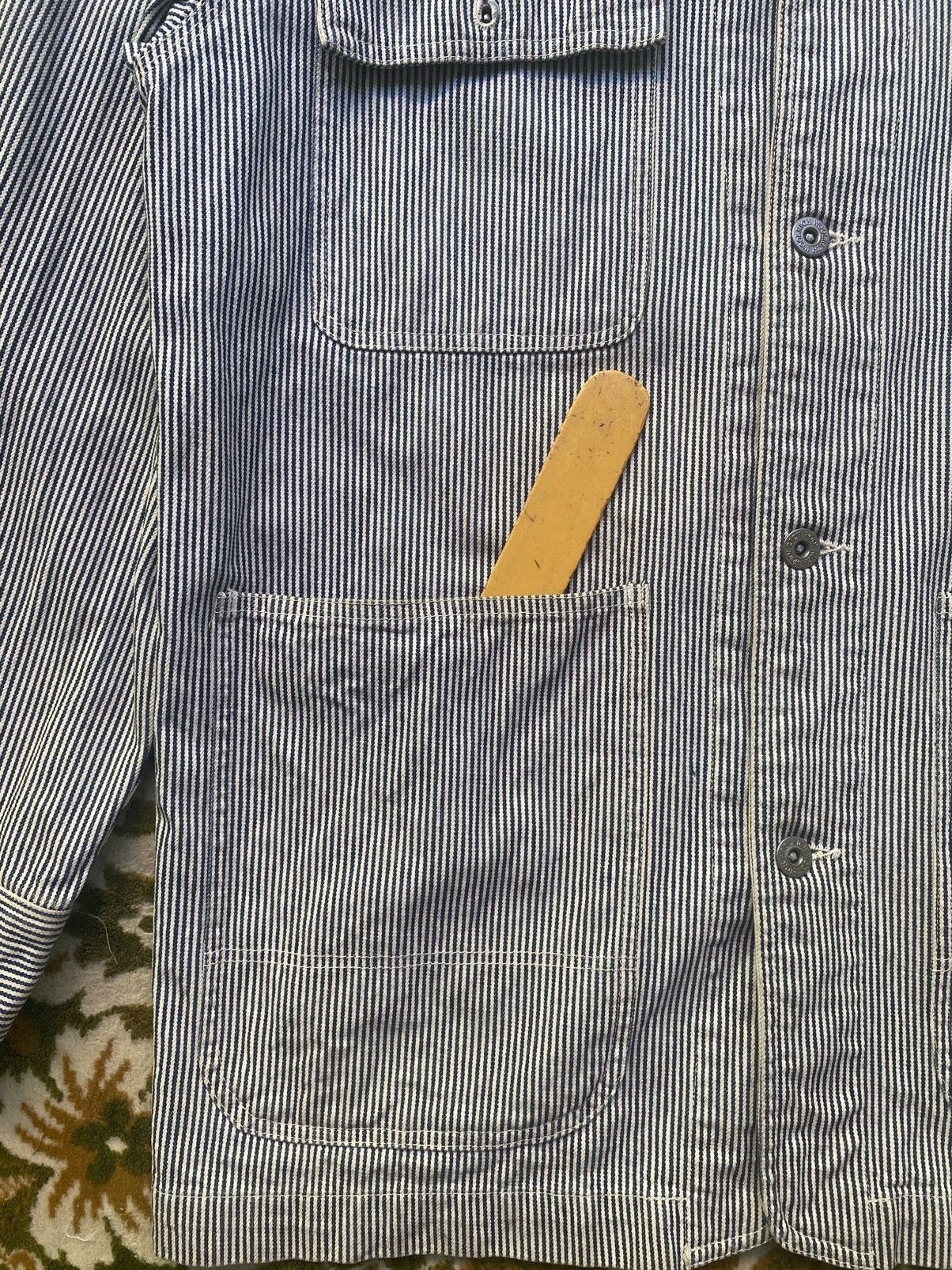 Woolrich Woolen Mills Vintage 90s Woolrich Chore Jacket Hickory Stripe Pattern Size US L / EU 52-54 / 3 - 6 Thumbnail