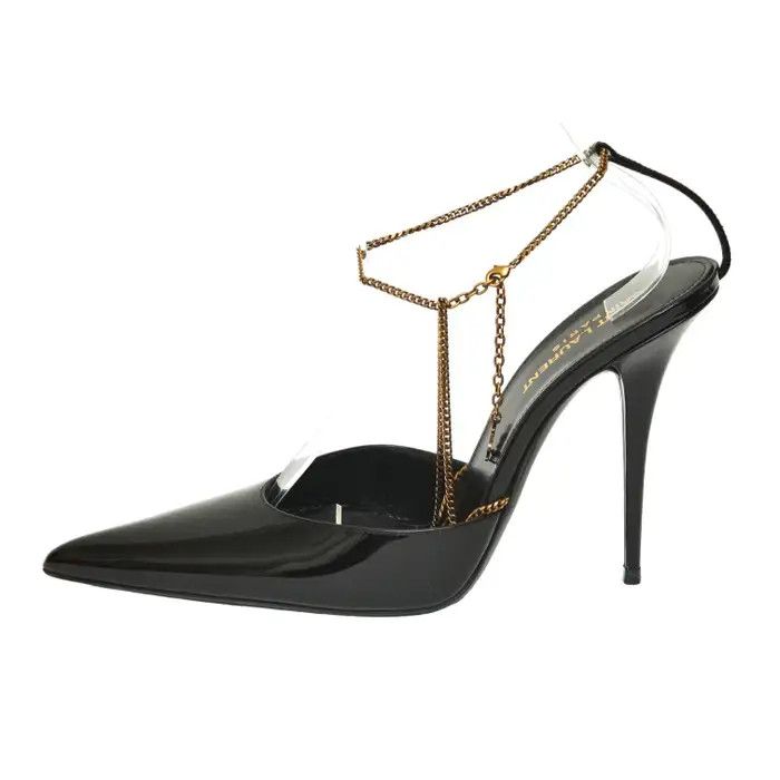 Saint Laurent Paris o1bcso1str1124 Claw Slingback Pumps in Black Size US 6 / IT 36 - 4 Thumbnail