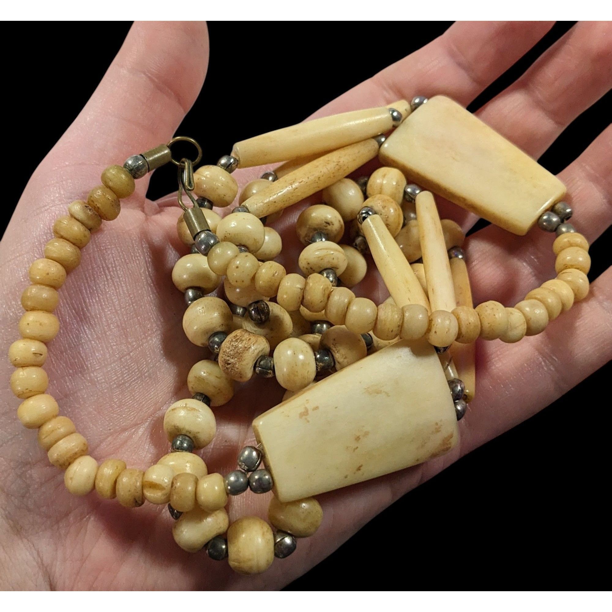 Other Vintage Tribal Carved Cow Bone Statement Necklace Size ONE SIZE - 3 Thumbnail