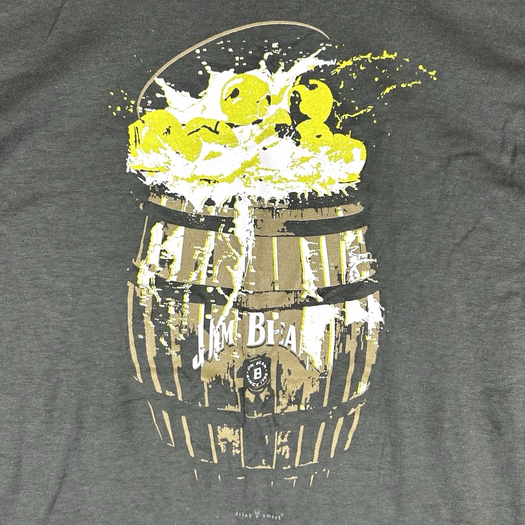Apple Jim Beam Whiskey Apple Short Sleeve T-shirt Mens Small Gray Logo Graphic Print Cotton Crew Neck T-Shirt Casual Top Size US S / EU 44-46 / 1 - 6 Thumbnail