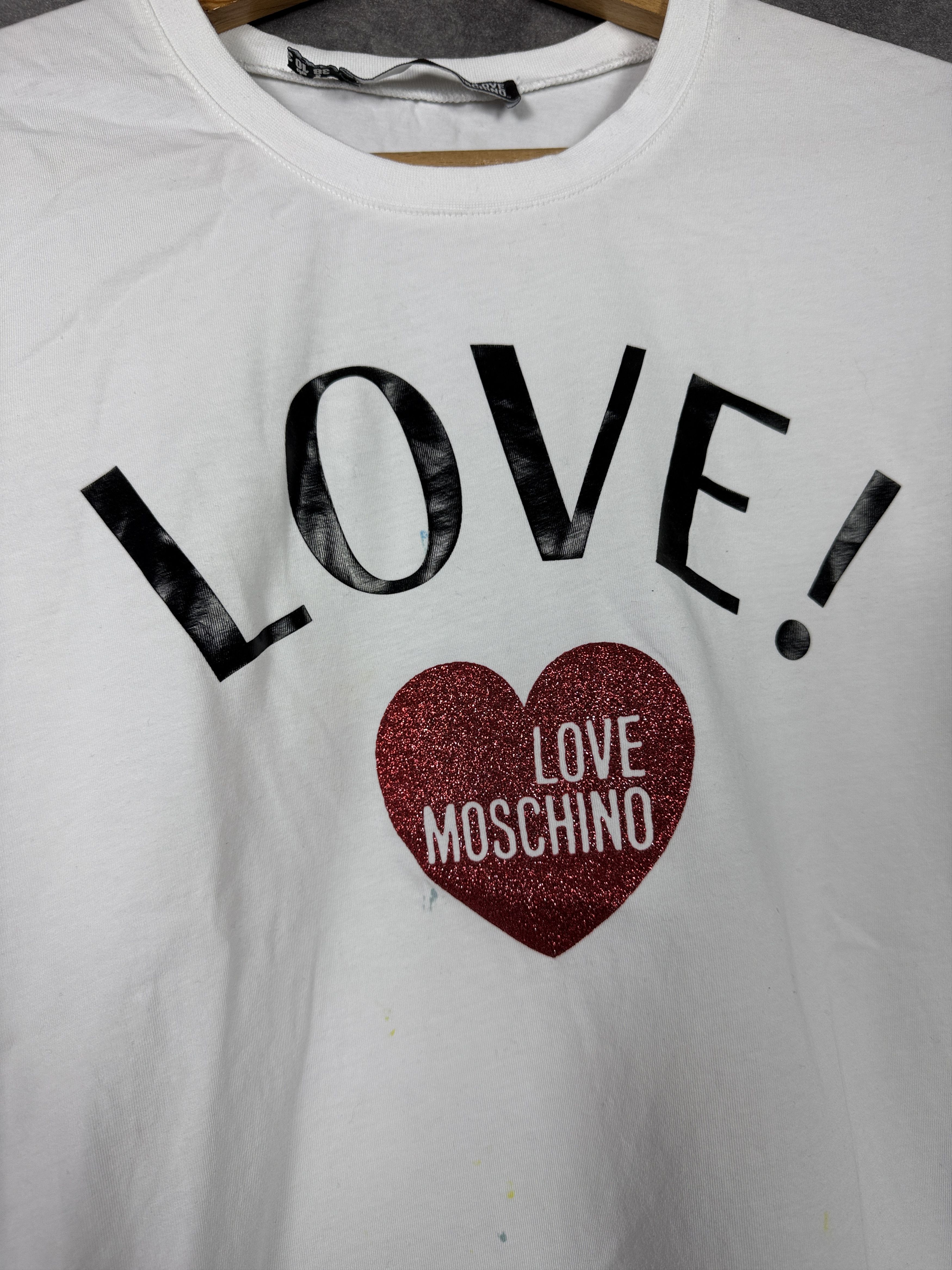 Love Moschino Love Moschino women’s t-shirt Love heart print white cotton Size M / US 6-8 / IT 42-44 - 2 Thumbnail