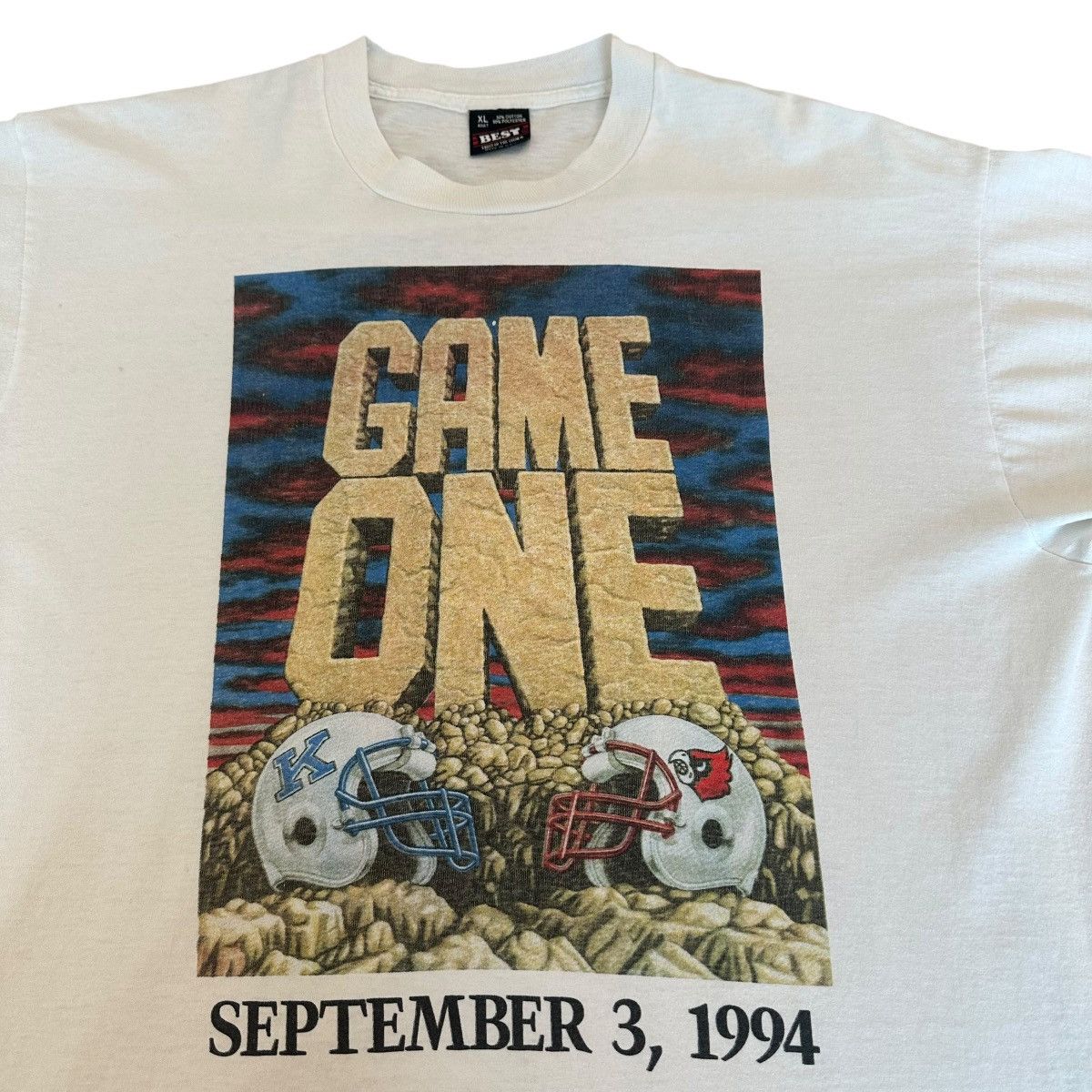 Vintage Vintage 1994 Game One College Footall U.K vs Lou Shirt Size US XL / EU 56 / 4 - 2 Thumbnail