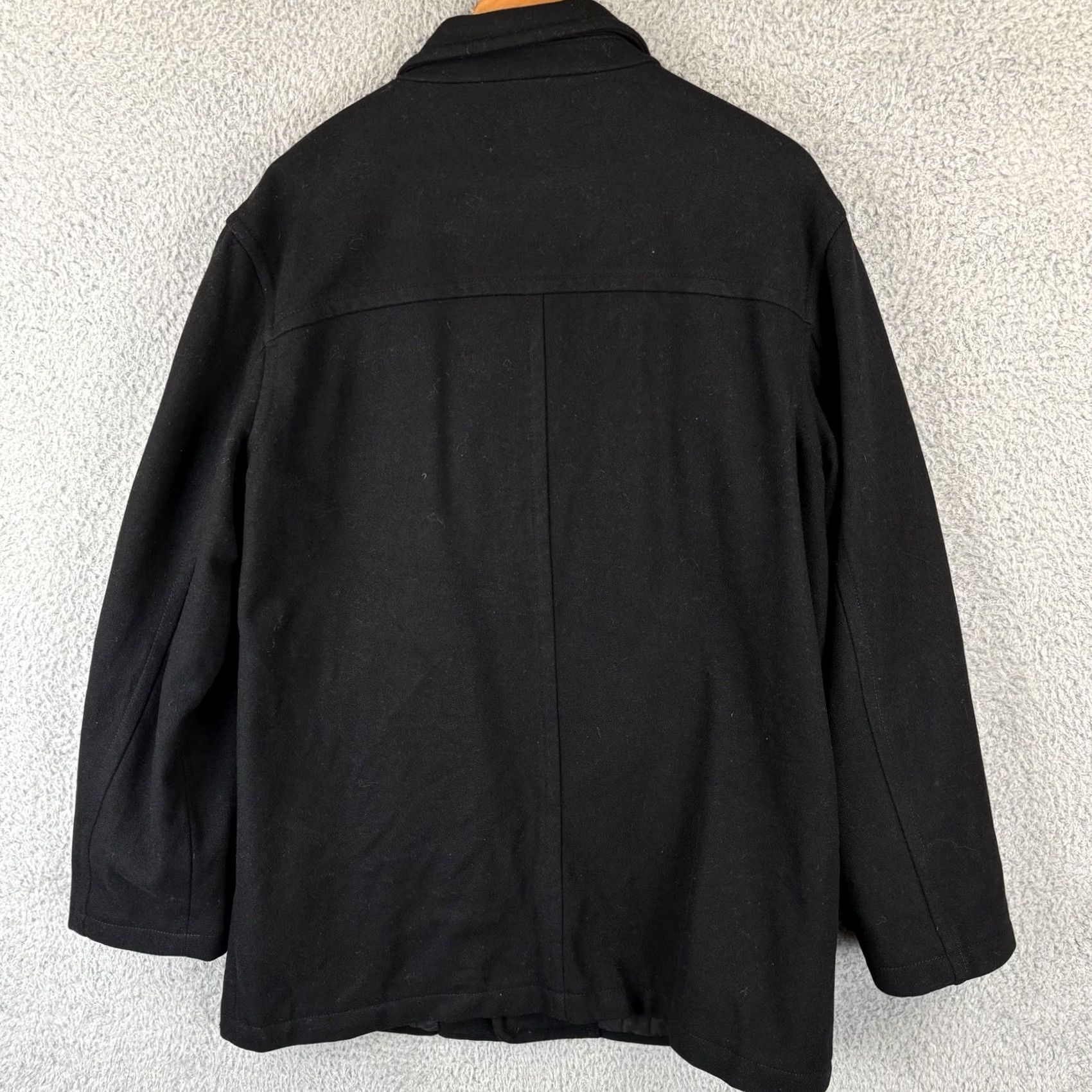 J.Crew J.CREW Overcoat Mens Medium Black Wool Blend Quilted Insulated Casual Peacoat Size US M / EU 48-50 / 2 - 7 Thumbnail