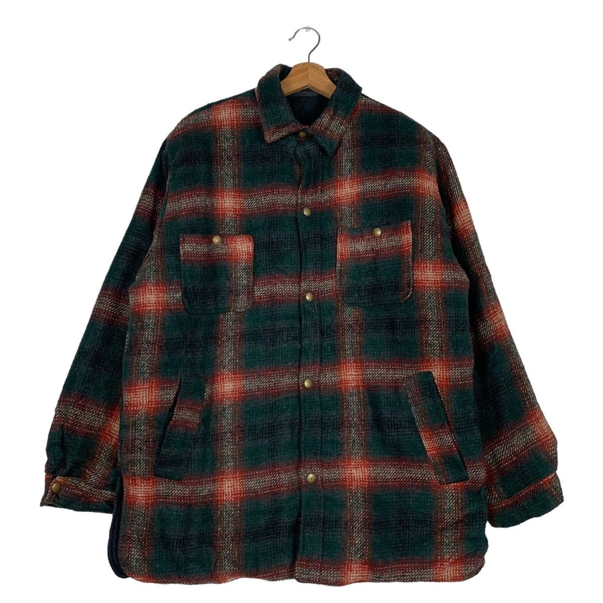 Flannel CAL CRAFT Shadow Plaid Checked Flannel Jacket #0016-C1 Size US M / EU 48-50 / 2 - 1 Thumbnail