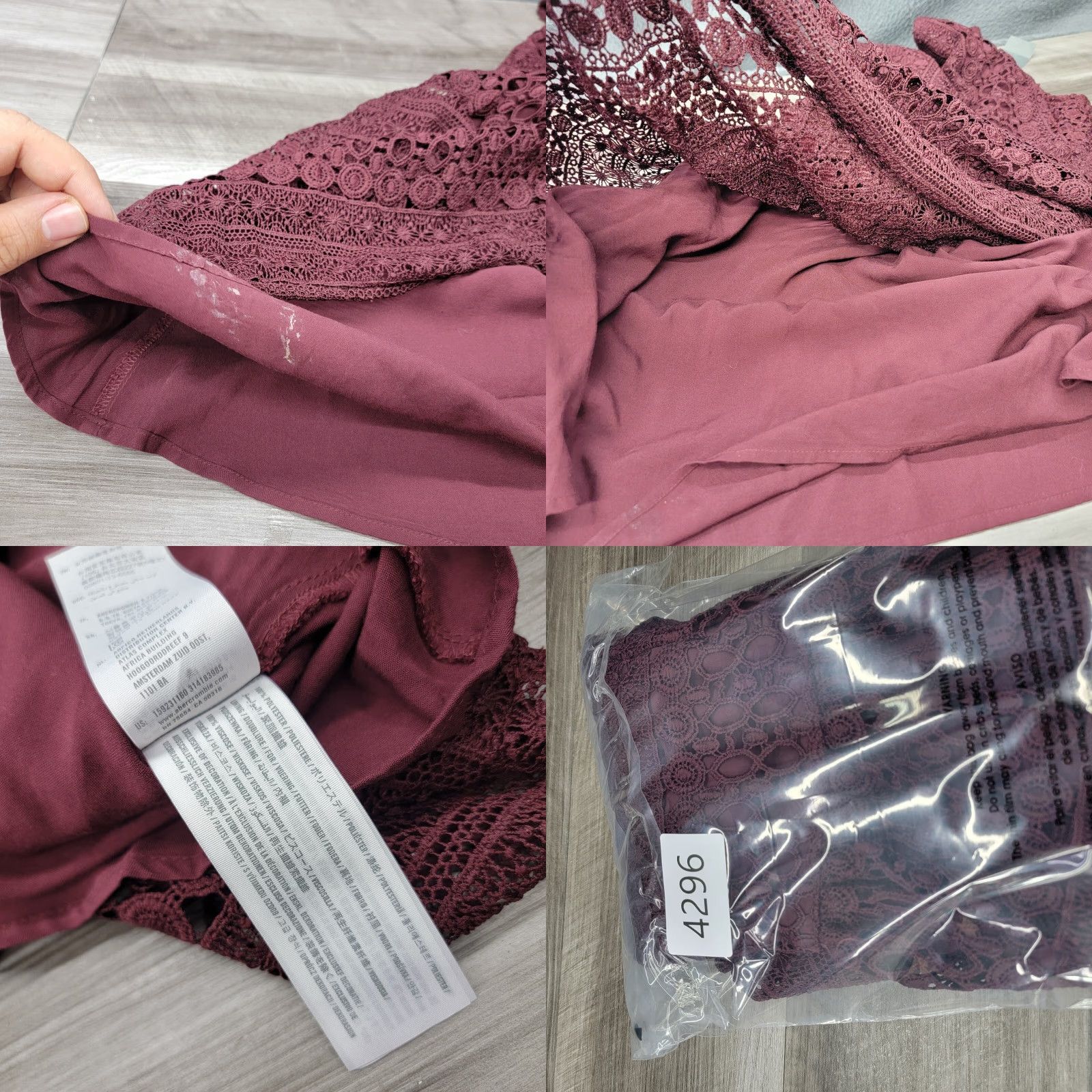 Abercrombie & Fitch VINTAGE Abercrombie & Fitch Lace Mini Dress Women 00 Red NWT Y2K, Dress, Mini, Lace, Red, Women, 00, Vintage, 2000s Size XXS / US 00 / IT 34 - 9 Thumbnail
