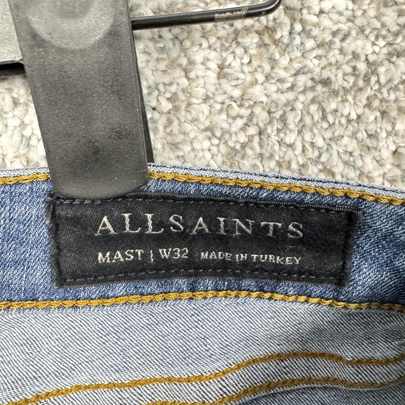 Allsaints AllSaints Mast Jeans Mens 32x28.5 Blue Skinny Low Rise Stretch Denim Casual Size US 32 / EU 48 - 6 Thumbnail