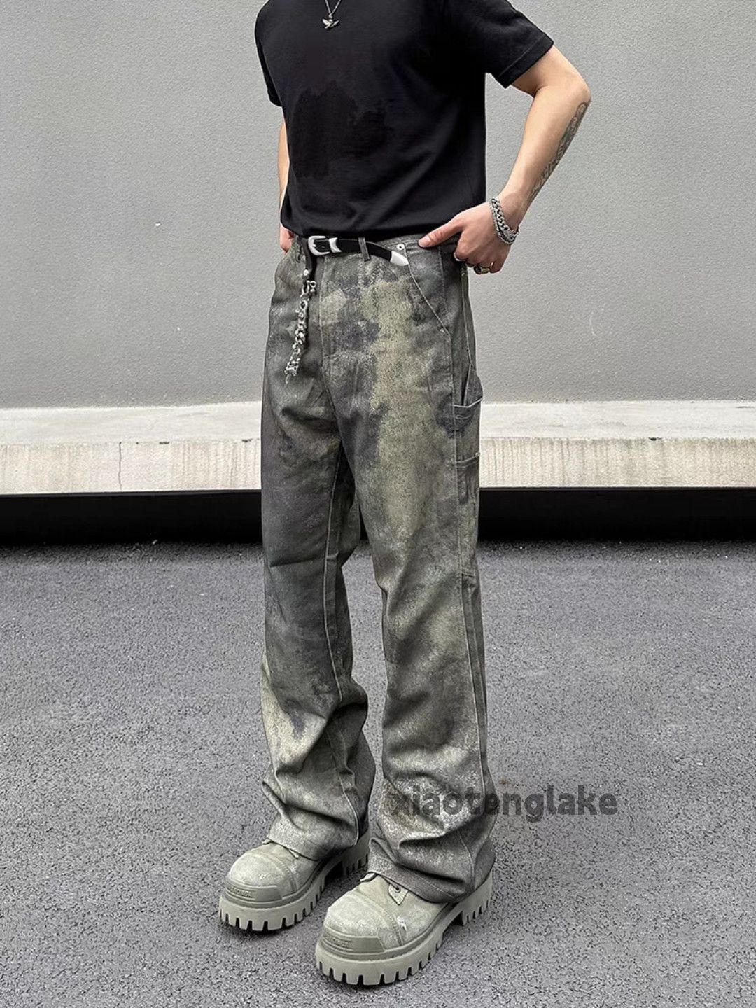 Designer × Japanese Brand × Vintage Utility full paint pattern yuppie bootcut carpenter pants Size US 34 / EU 50 - 3 Thumbnail