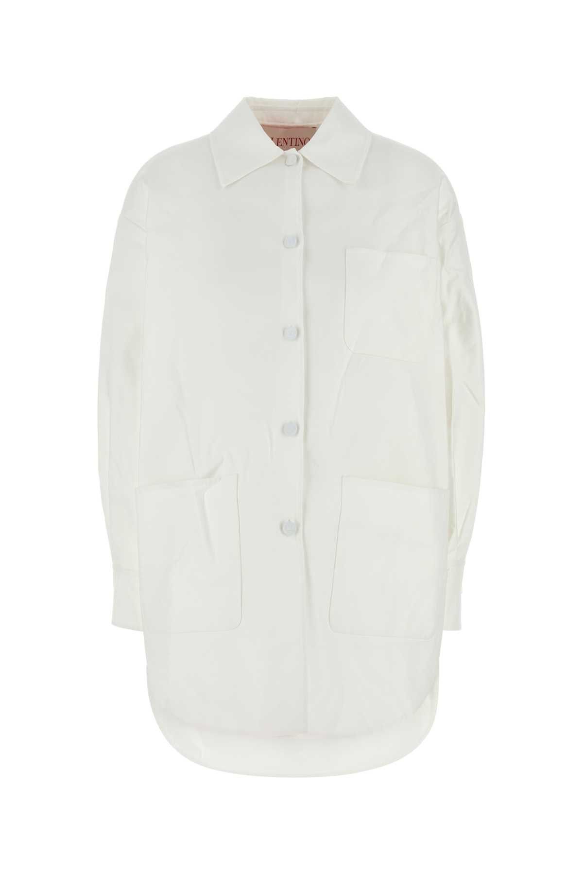 Valentino White Cotton Blend Oversize Jacket Size XS / US 0-2 / IT 36-38 - 1 Thumbnail